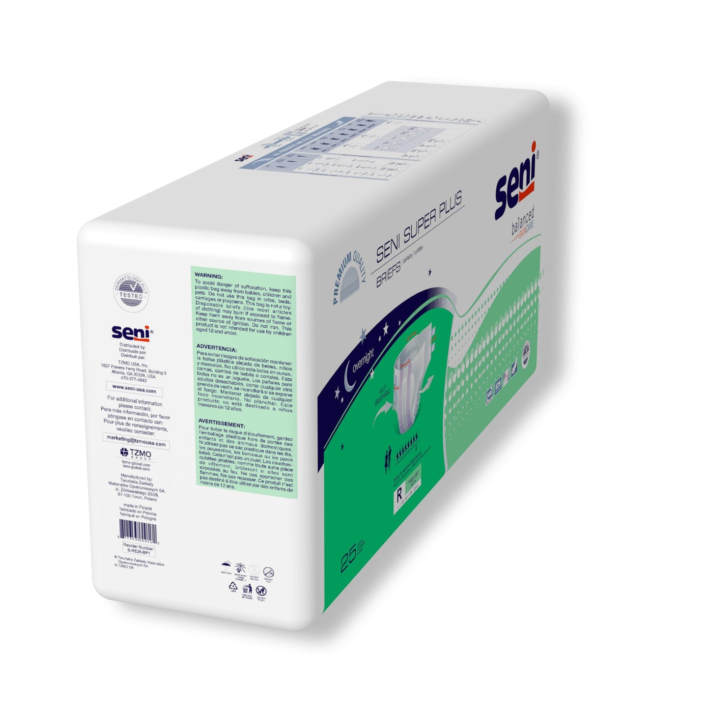 BRIEF, INCONT SENI SUPER PLUS REG 40"-50" (25/PK 3PK/CS)