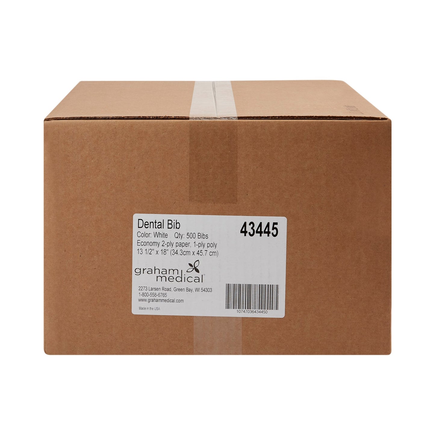 BIB, DENTAL TTP WHT 13.5"X18" (500/CS)