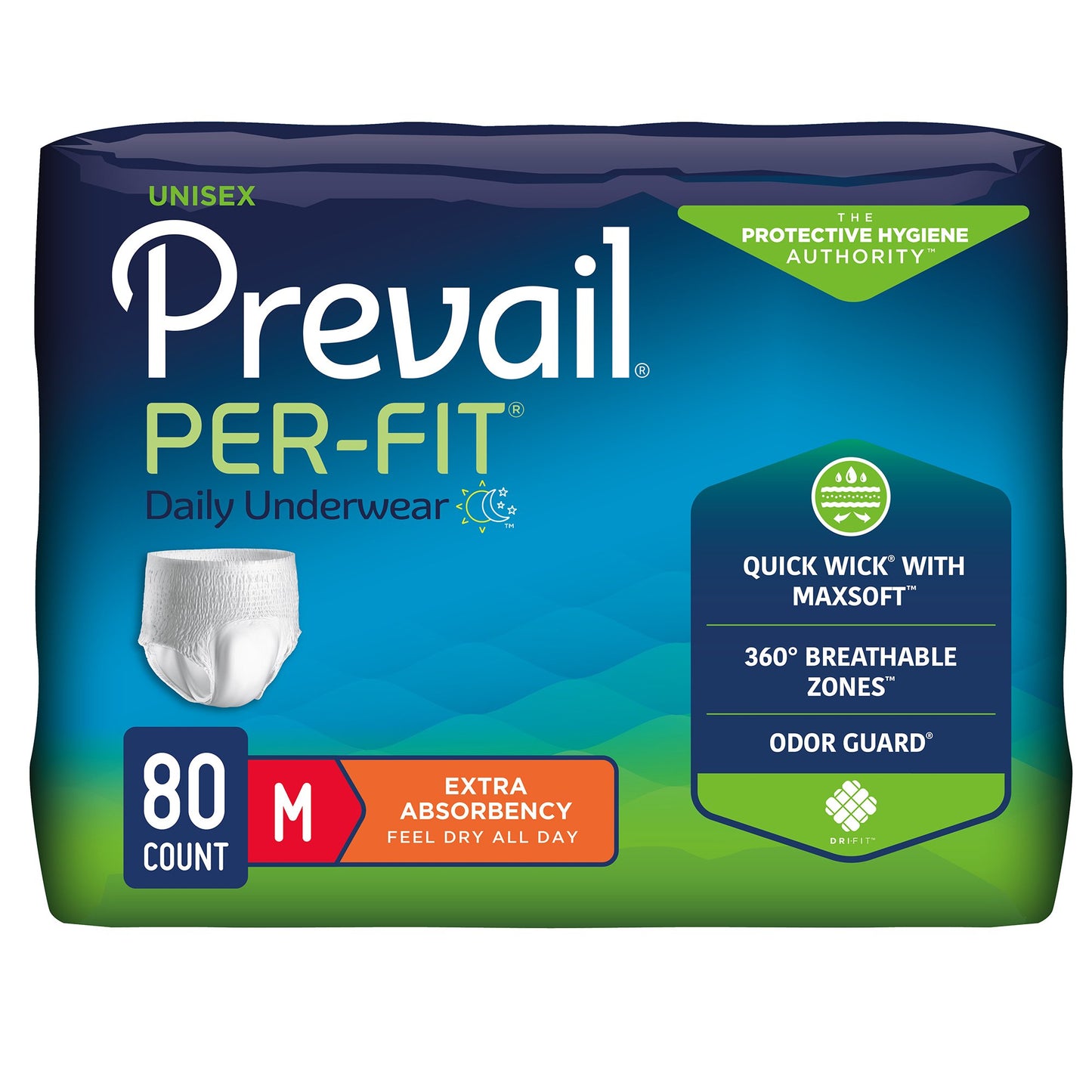 UNDERWEAR, PROTECTIVE PREVAIL PER-FIT MED DISP(20/BG 4BG/CS)