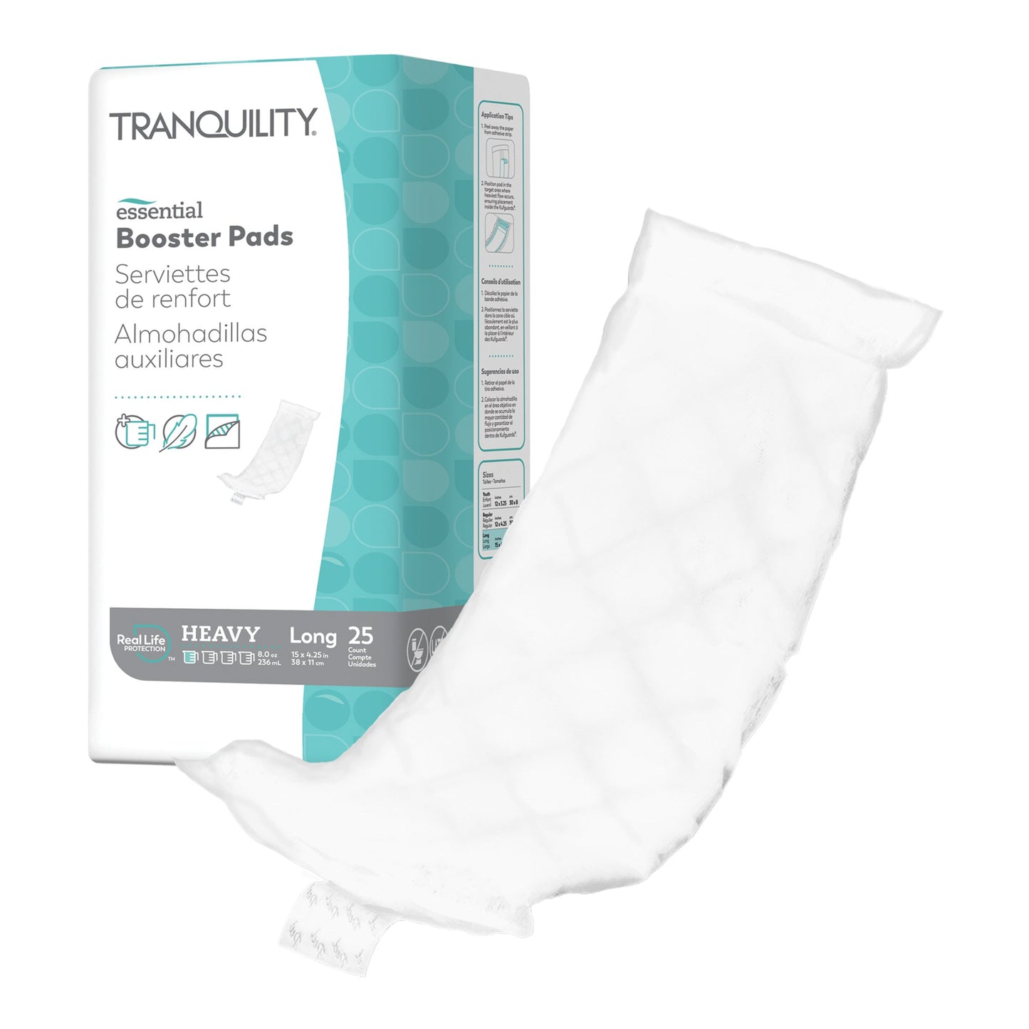 PAD, INCONT TRANQUILITY ESSENTBOOSTER EXT 4 1/4X15 (25/BG)