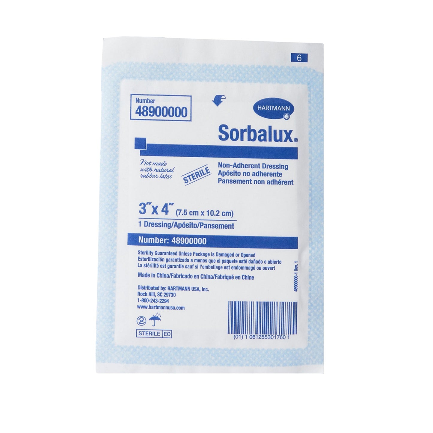 GAUZE, SORBALUX NON-ADHSV 3"X 4" (100/BX 24BX/CS)