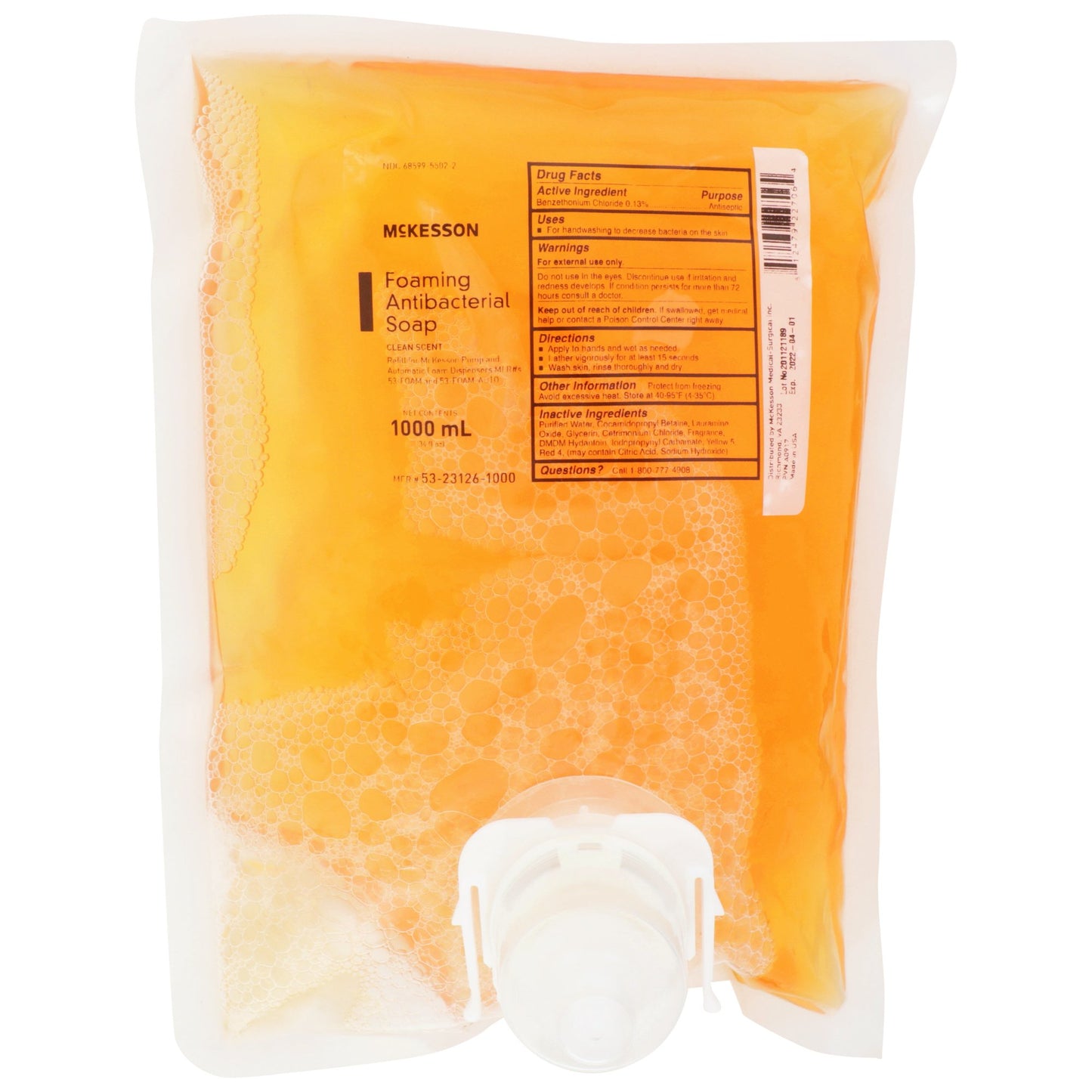 SOAP, MCKESSON FM ANTIB BENZETHONIUM CHLORIDE 1000ML (4/CS)