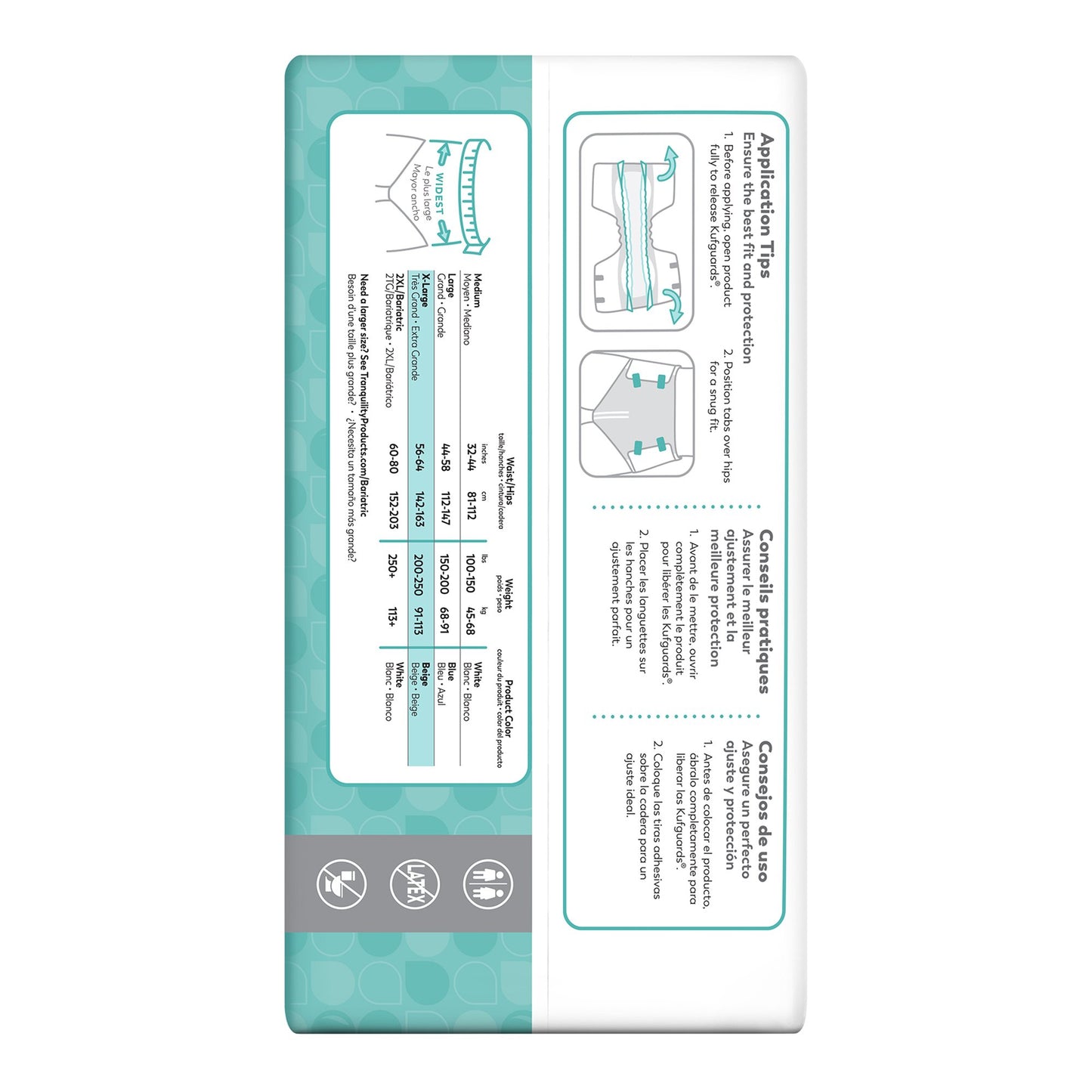 BRIEF, INCONT TRANQUILITY HVY ABSRB XLG (8/BG 8BG/CS)