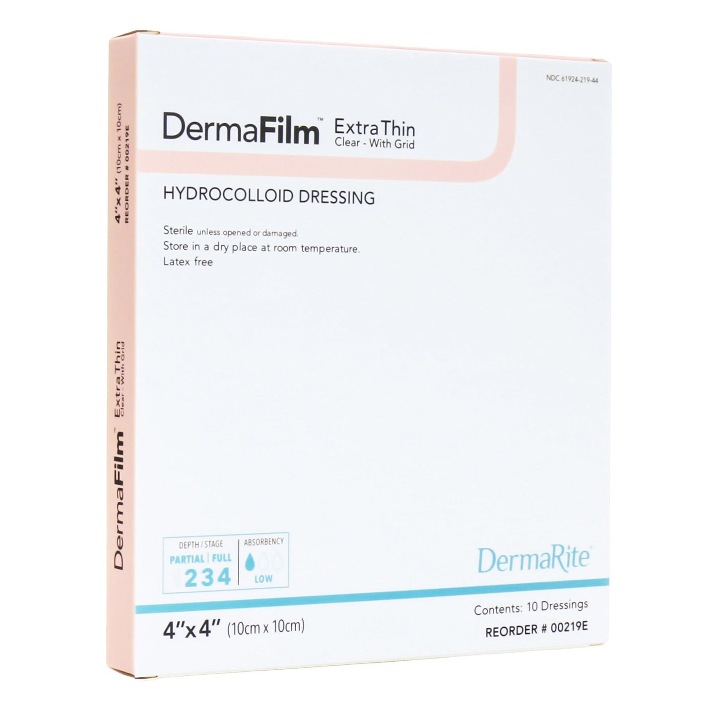 DRESSING, DERMAFILM THIN 4X4 (10/BX)