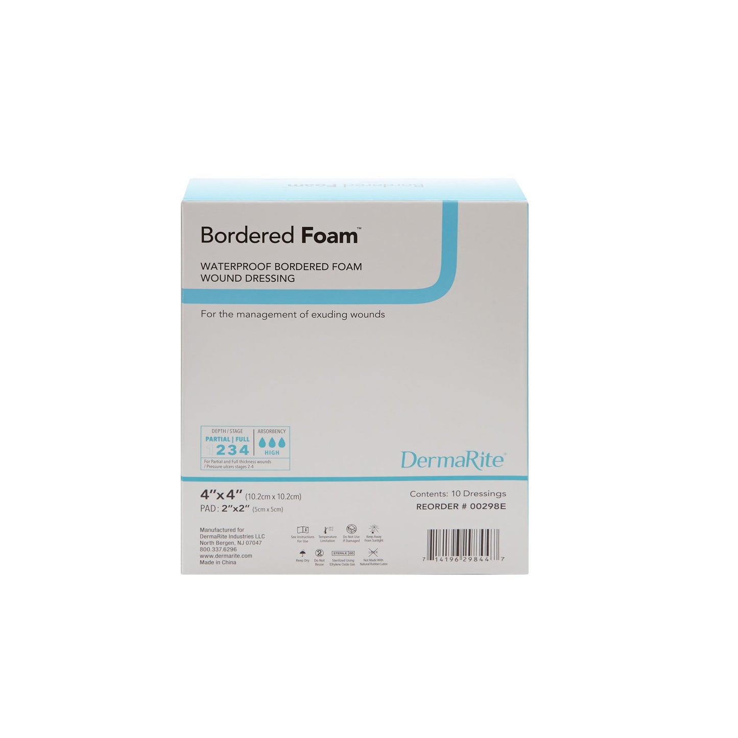 DRESSING, BORDERED FOAM 4X4 (10/BX)