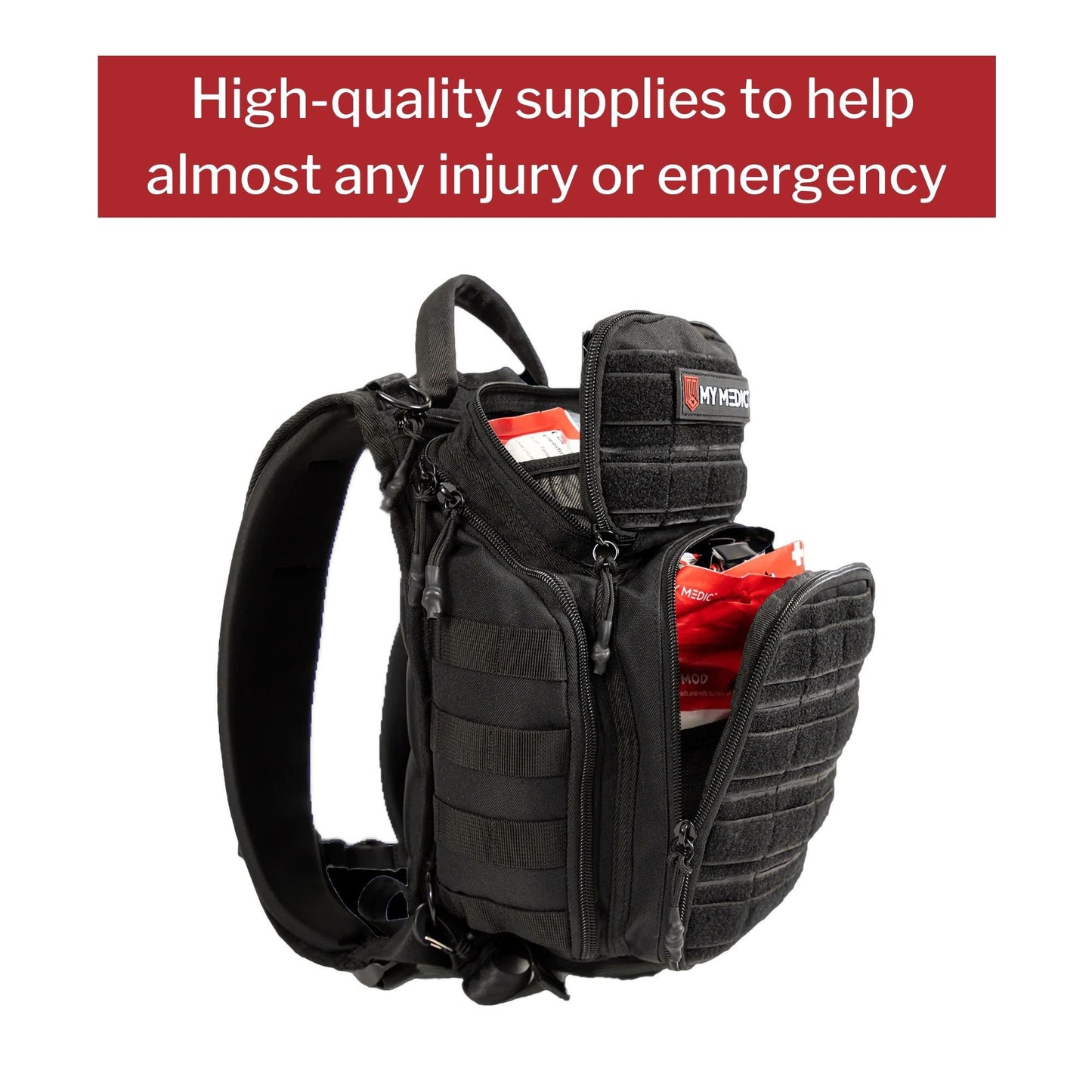 FIRST AID KIT, RECON STD 250PCNYLON BAG BLK 12.5X8.5X7.25"