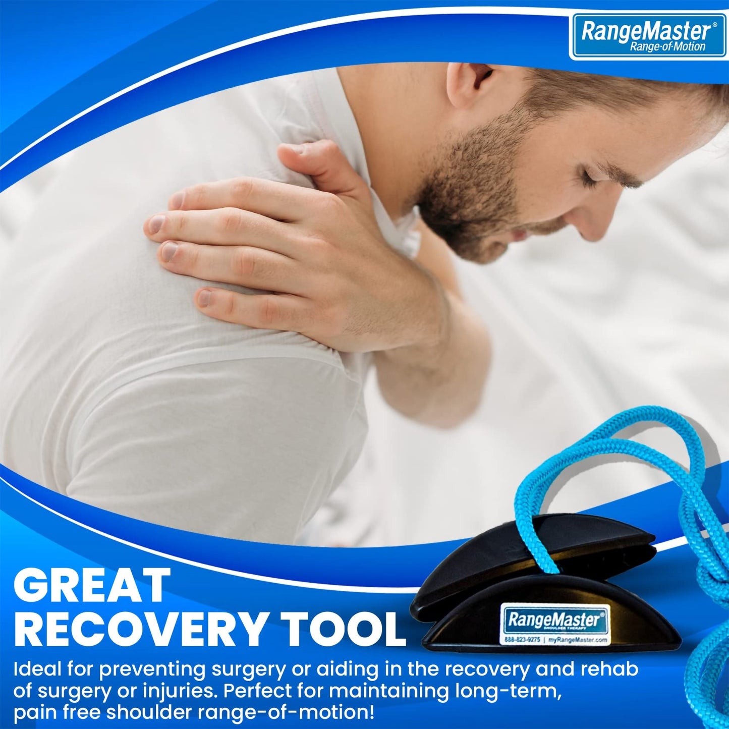 PULLEY, SHLDR THERAPY BLUE RNGR W/MTL BRCKT (50/CS
