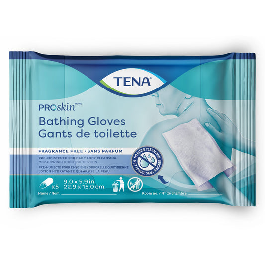 GLOVE, BATHING PROSKIN TENA UNSCNTD (5/PK 45PK/CS)