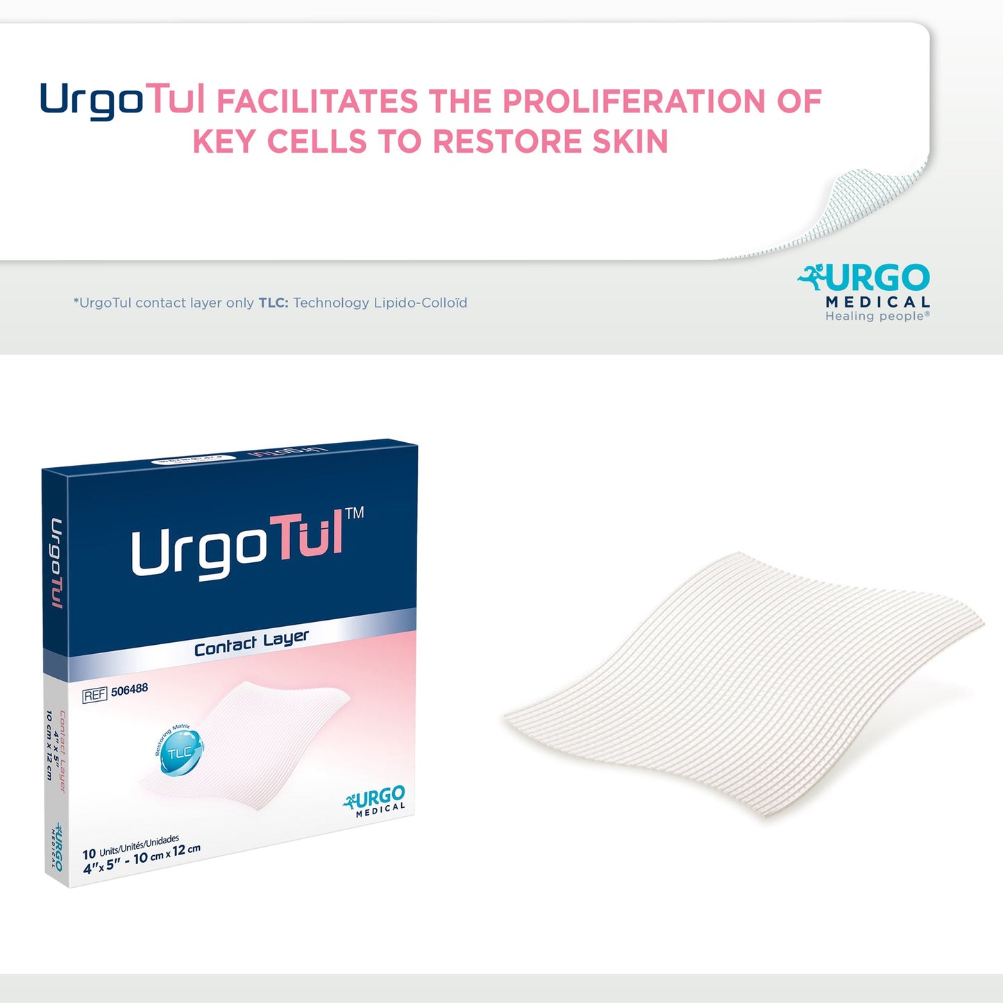 DRESSING, WOUND URGOTUL CONTACT LAYER 4"X5" (10/BX)