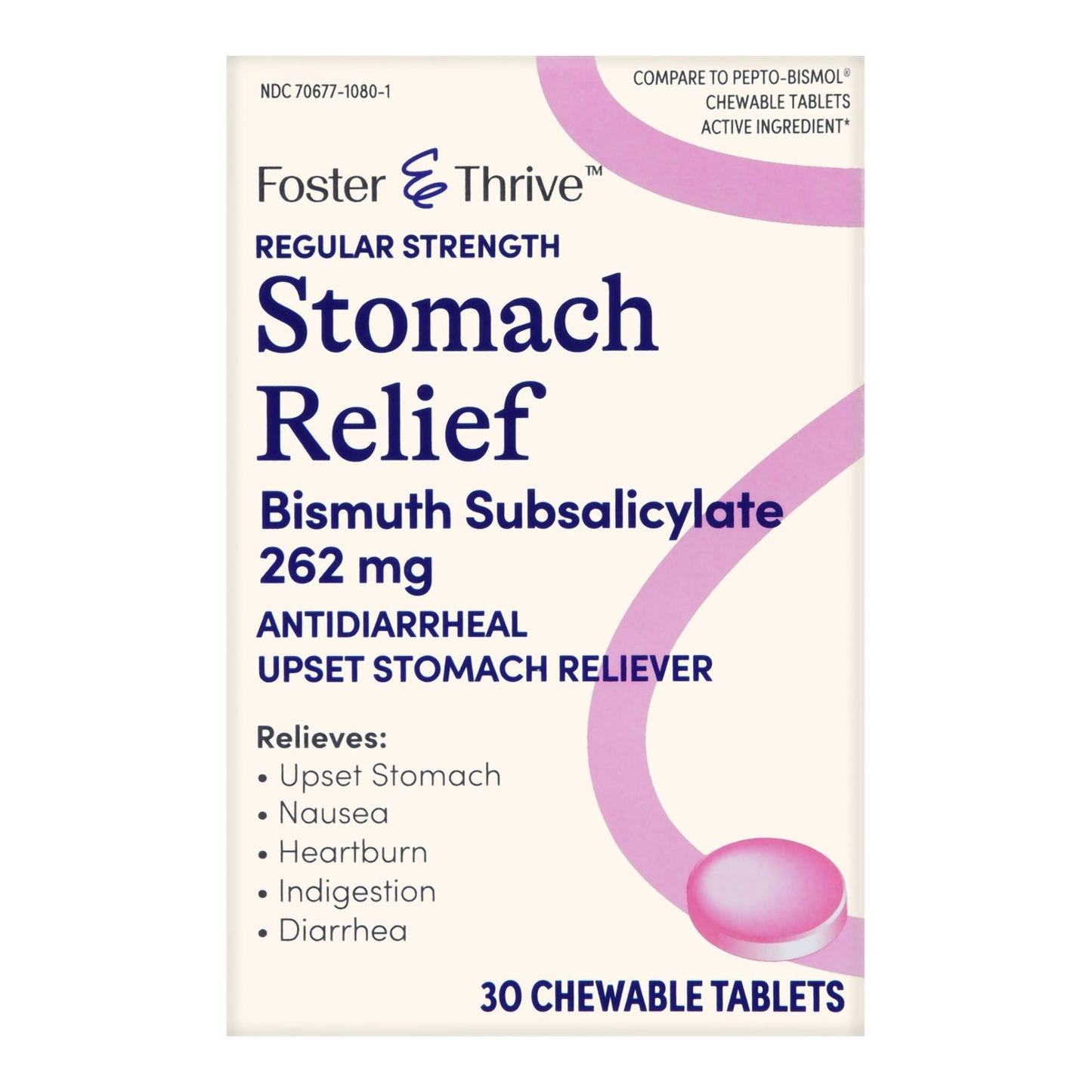 STOMACH RELIEF, TAB FT SM CHEWREG 262MG (30/CT)