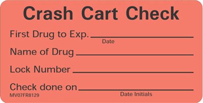 LABEL, CRASH CART CHECK (330/RL) PROFTP