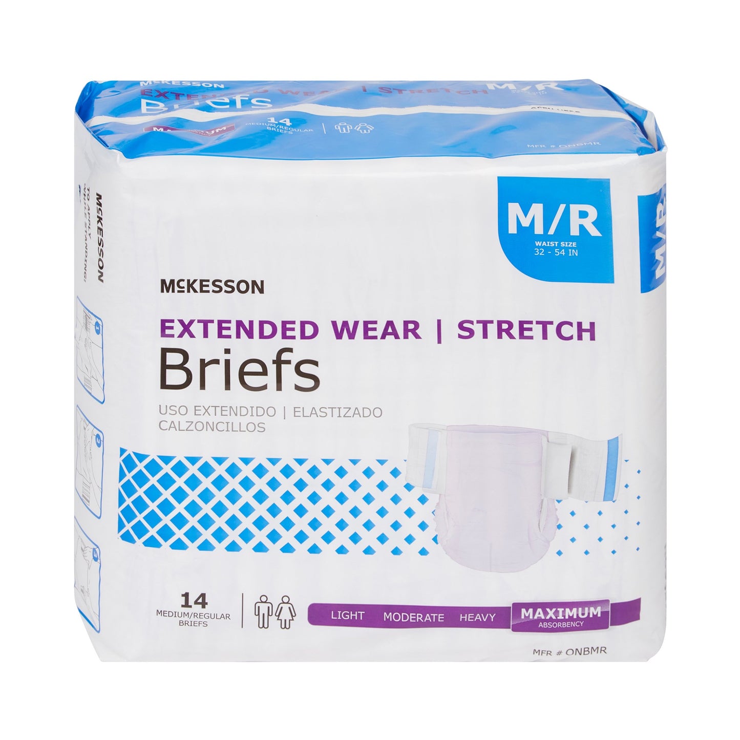 BRIEF, TAB CLSR EXTENDED WEAR MED/REG 32-54 (14/BG 4BG/CS)