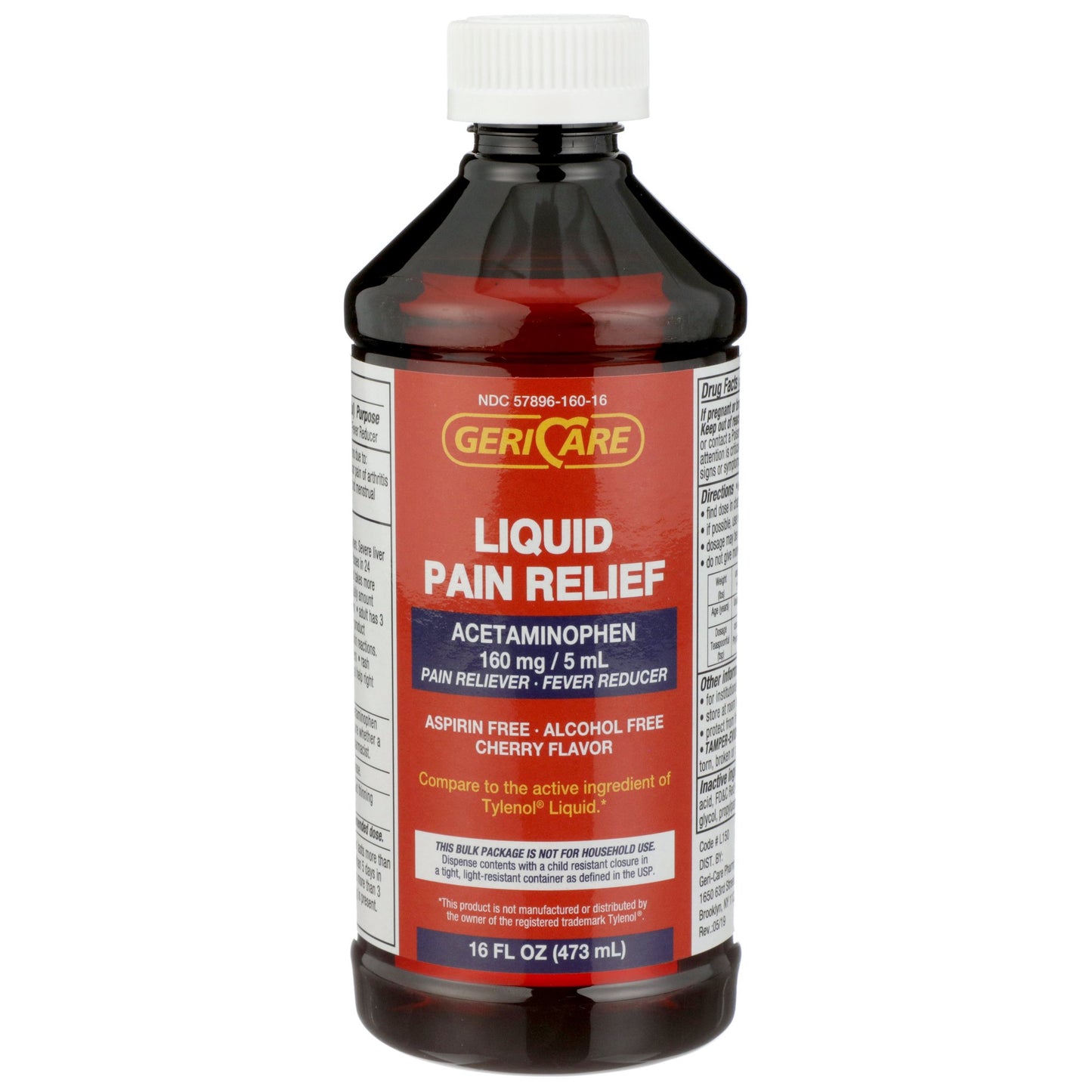 ACETAMINOPHEN LIQ 160MG/5ML CHERRY ELX AF 16OZ 12/CS