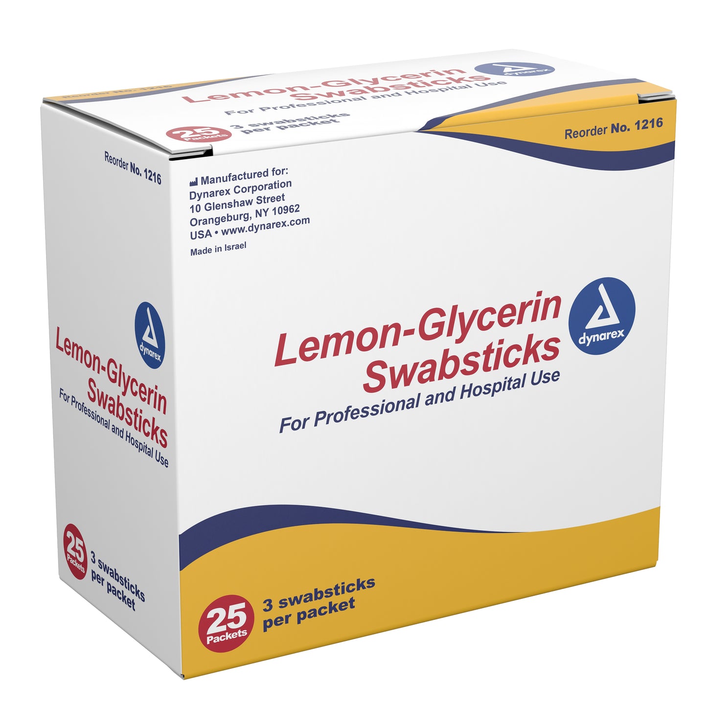SWAB, LEMON GLYCERIN (3/PK 25PK/BX 10BX/CS)