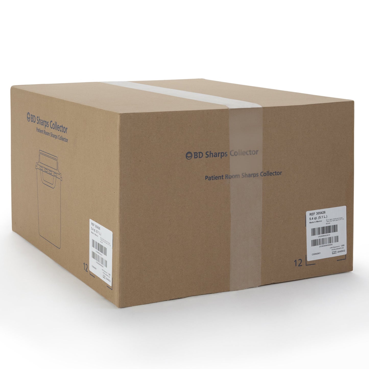 CONTAINER, SHARPS RED 5.4QT (12/CS)