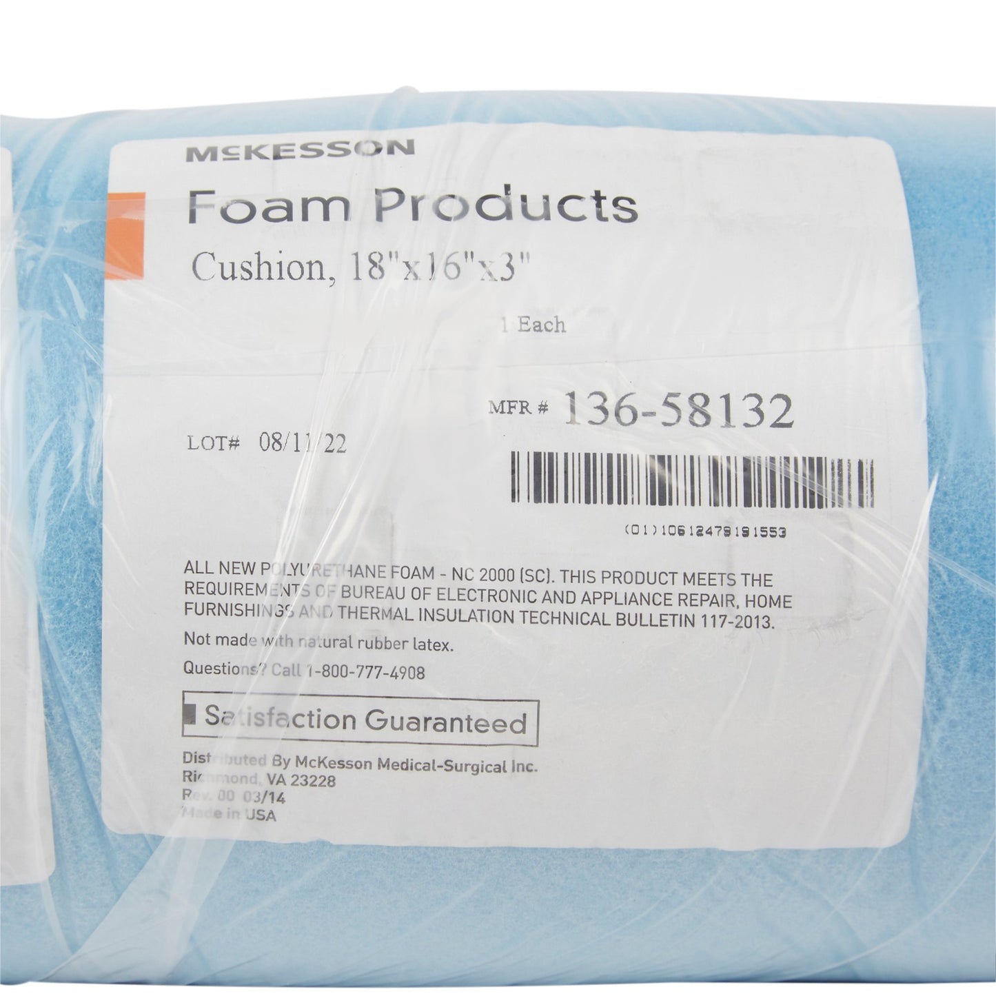 CUSHION, WHEELCHAIR 18X16X3" (18/CS)