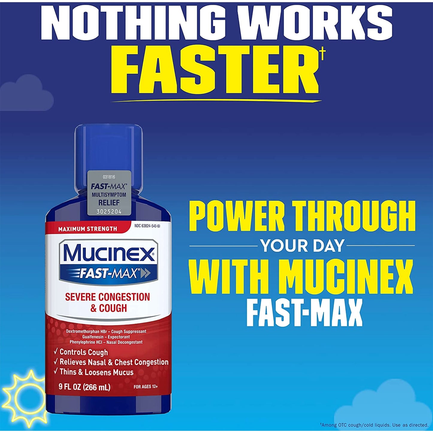 MUCINEX FAST MAX, LIQ SEVERE CGH&CLD 5-2.5MG/5ML 6OZ