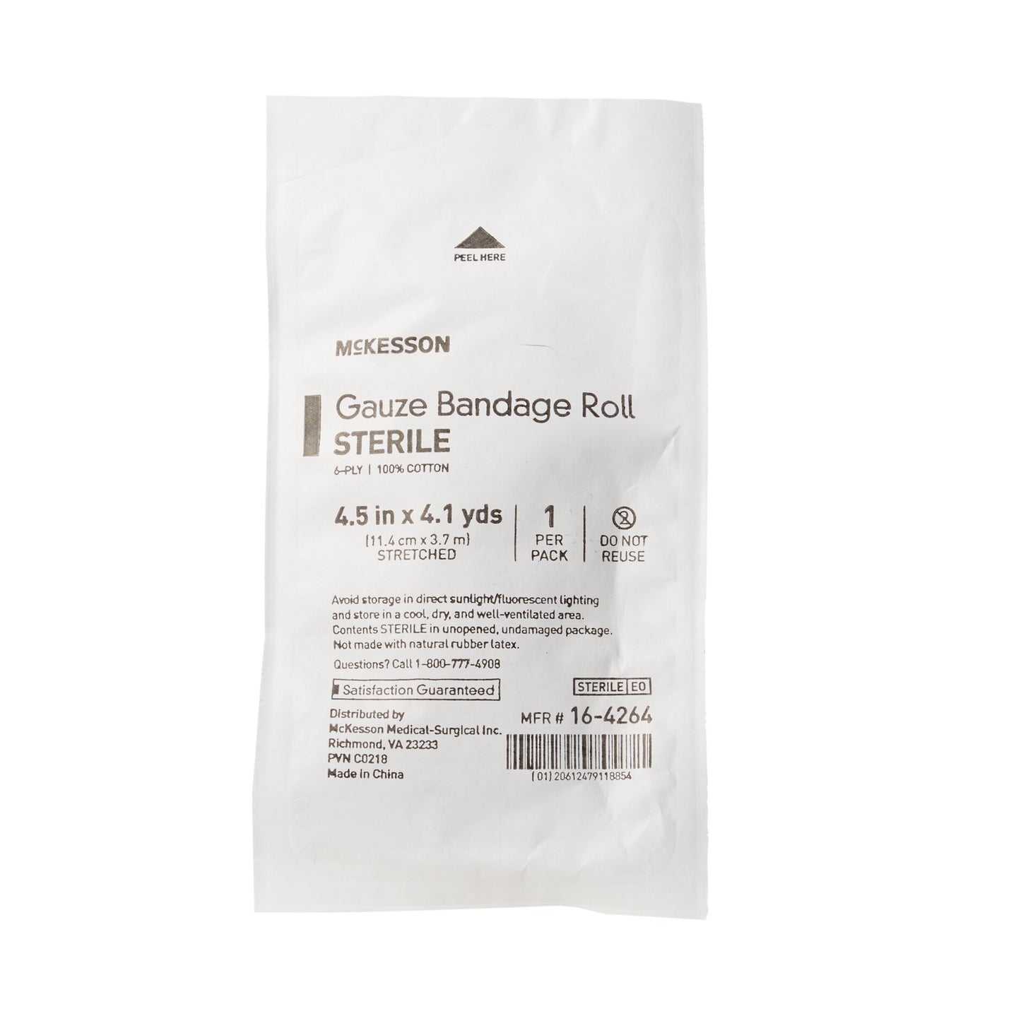 BANDAGE ROLL, GAUZE FLUFF STR 4.5"X4.1YDS (100RL/CS)