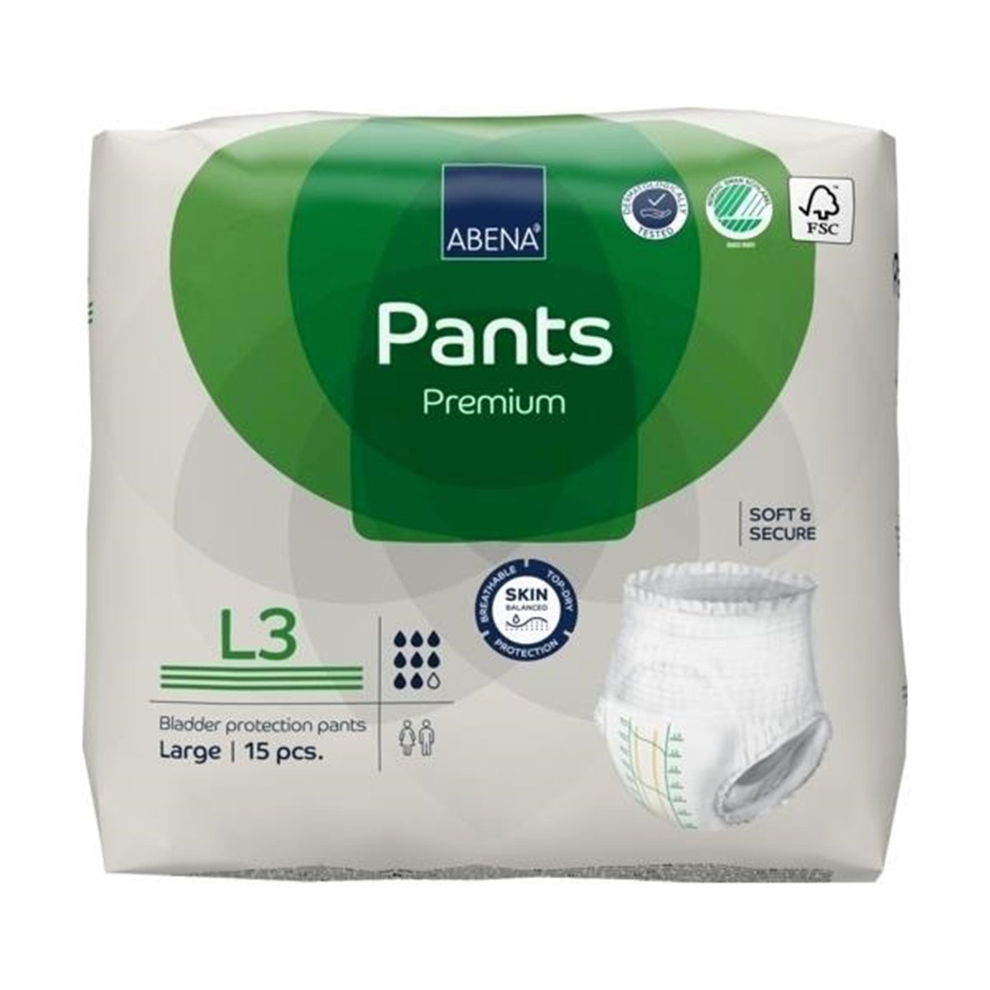 UNDERWEAR, INCONT ABENA PROT PREM L3 LG (15/PK 6PK/CS)