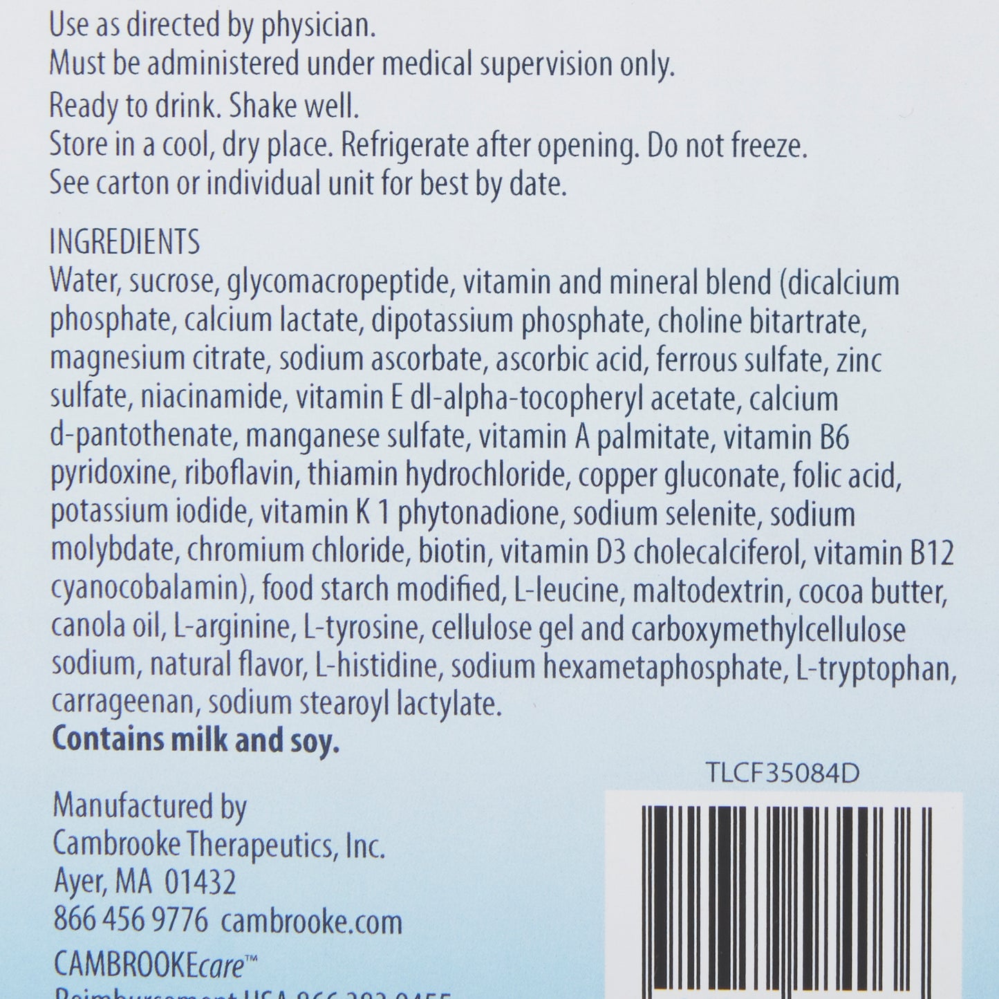 SUPPLEMENT, ORAL GLYTACTIN RTDORIG 15GM (30/CS)