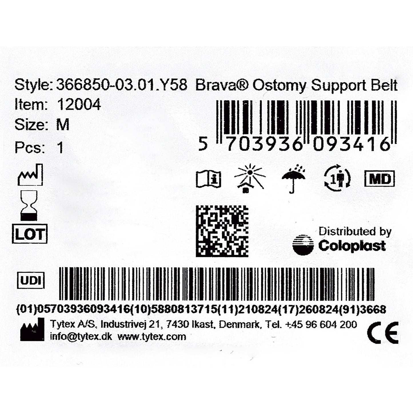 BELT, OSTOMY BRAVA SUPPORT MED(1/BX)