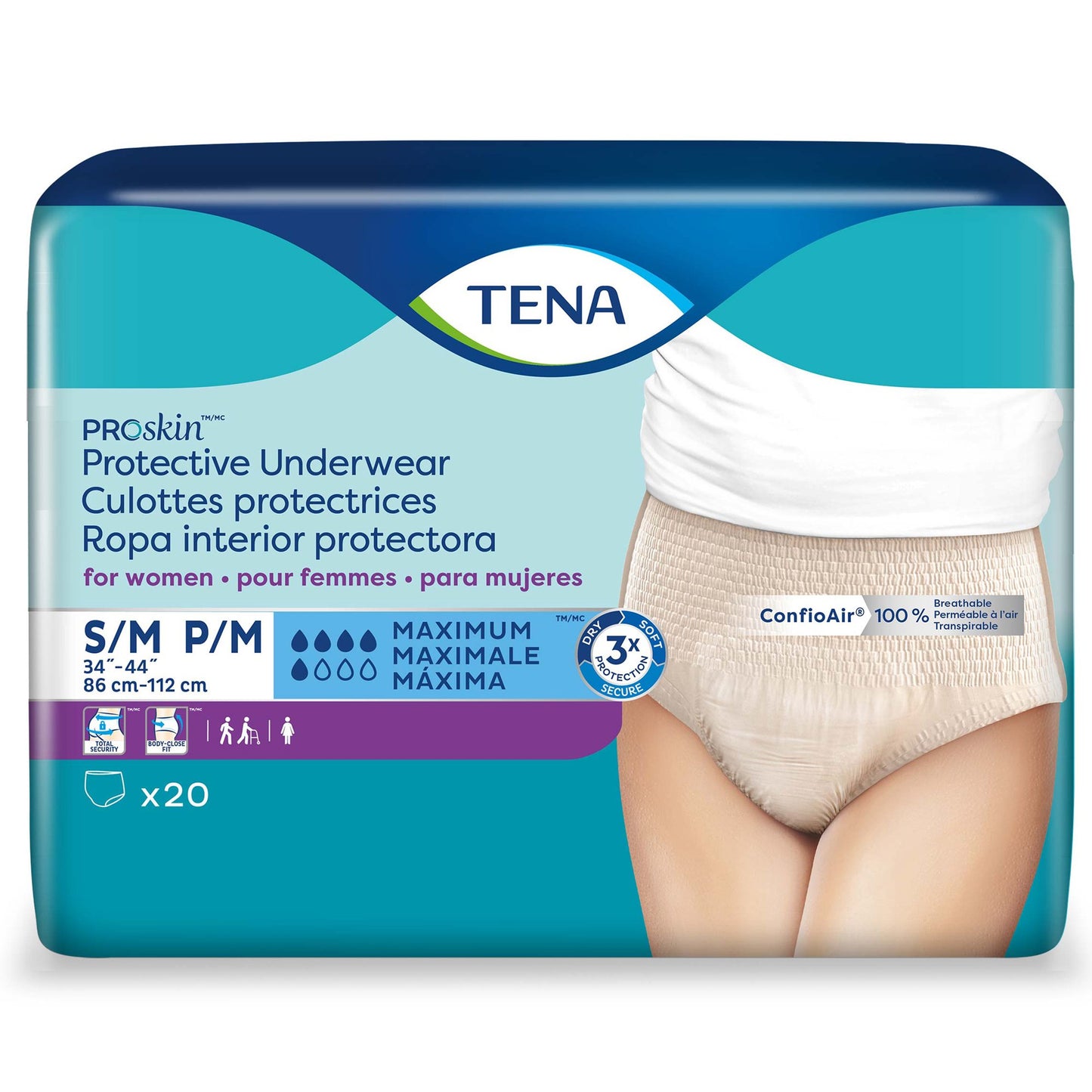 UNDERWEAR, INCONT INTIMATES PROSKIN WMNS SM/MED (20/BG 4BG/C