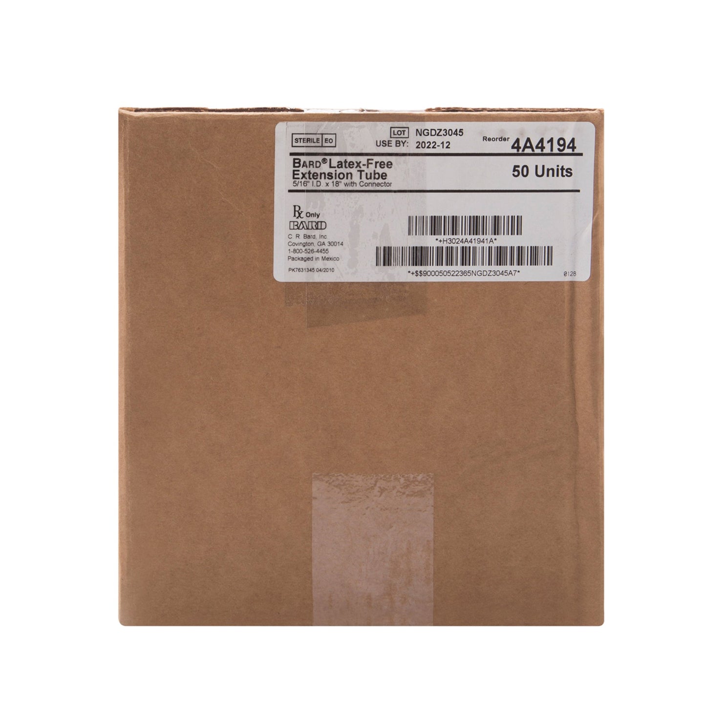 TUBE, EXT W/CONN 18" (50/CS) BARD