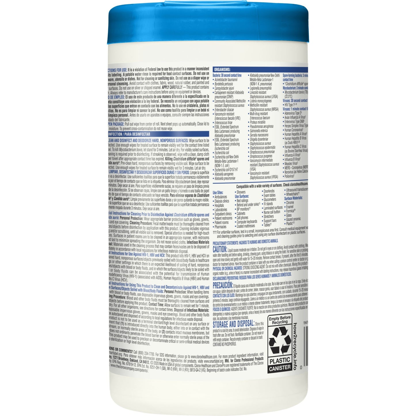 WIPE, GERMICIDAL CLOROX 6.75"XX9" 70/CT (6CT/CS) SALFLD