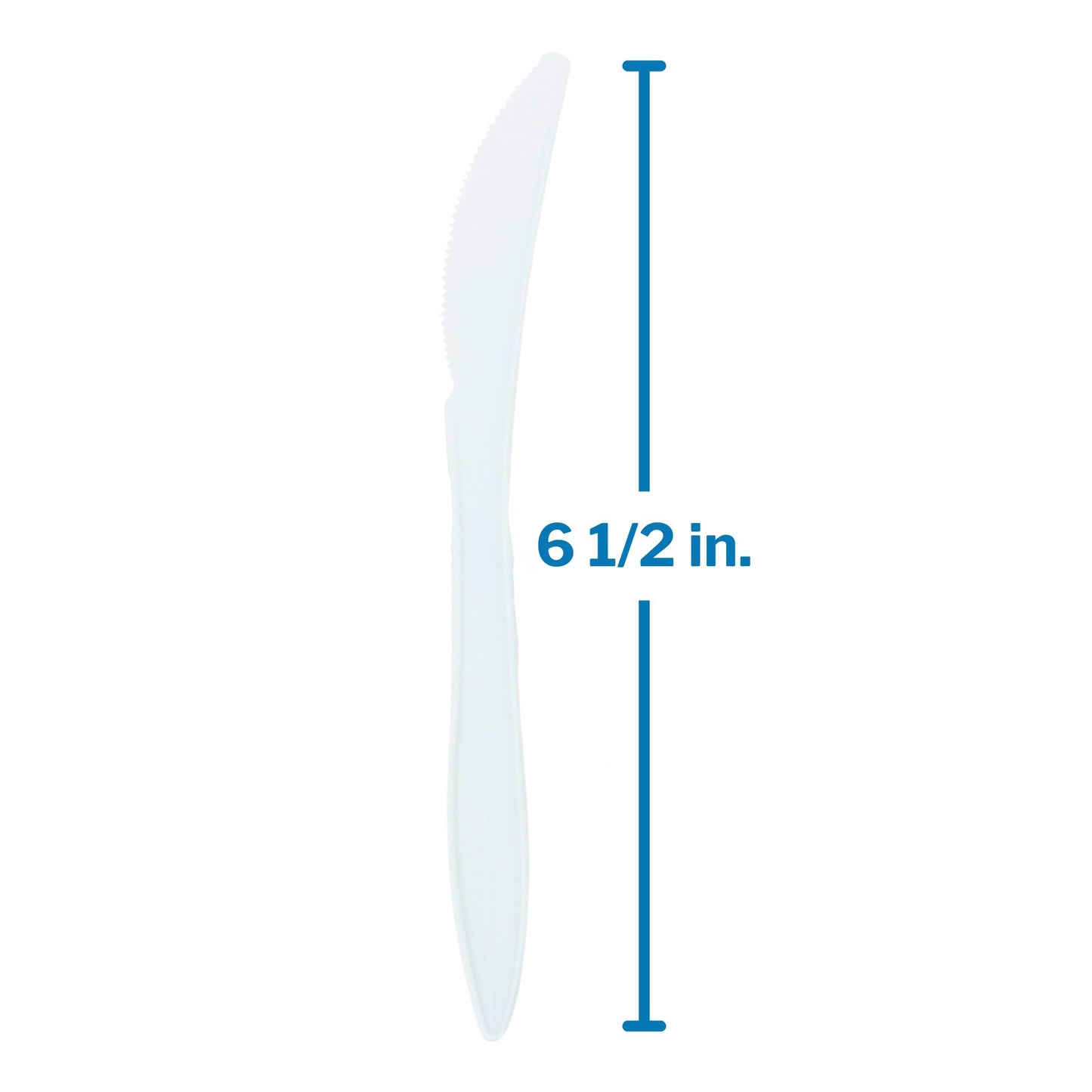 KNIFE, PLASTIC MED WGHT WHT 6.5" (1000/CS)