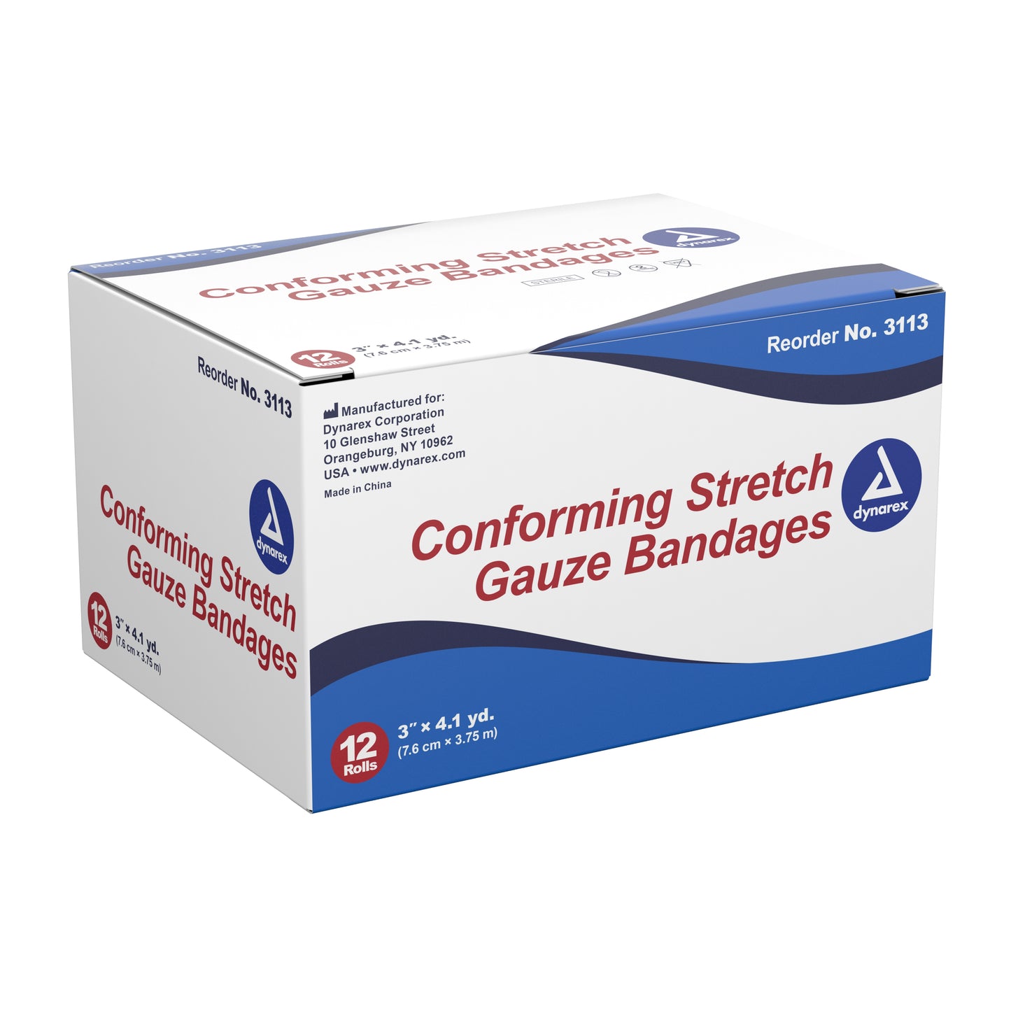 GAUZE, STR 3"X4.1YDS (12/BG 8BG/CS)