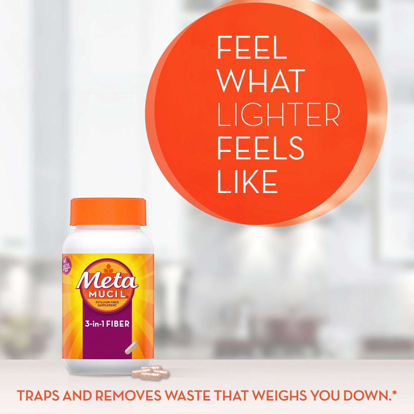 METAMUCIL FIBER, CAP 0.4GM (100/BT)