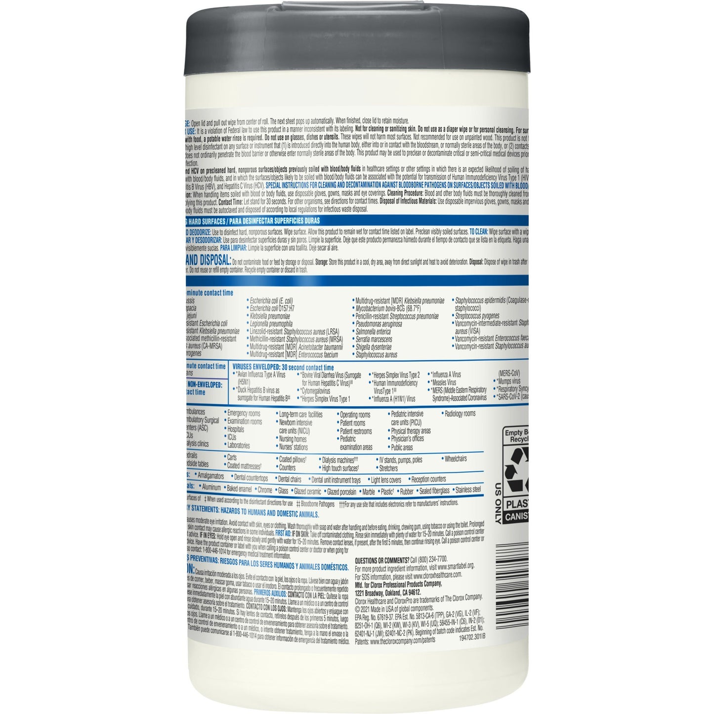WIPE, DISINFECTANT VERSASURE ALOCHOL FREE (150/CT 6CT/CS)