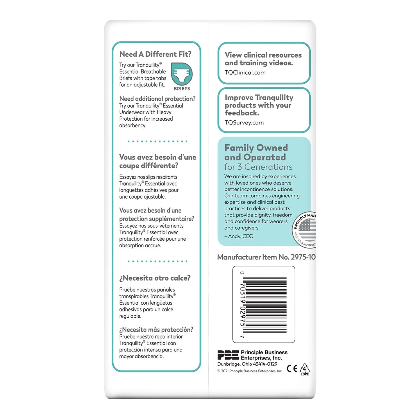 UNDERWEAR, ABSRB TRANQUILITY ESSENT DISP MED (25/BG 4BG/CS)