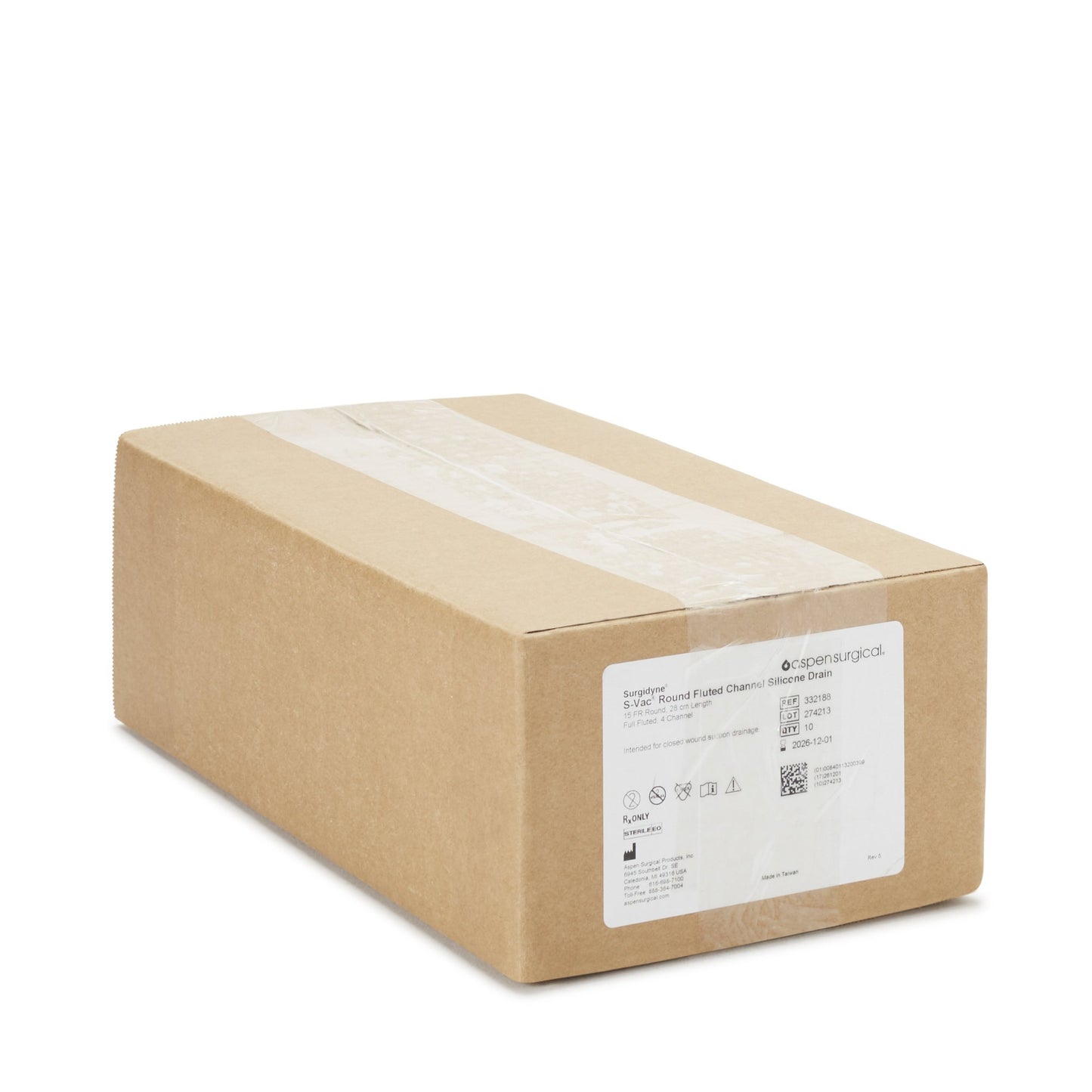 DRAIN, RND FULL FLUTD 15FR (10/CS)