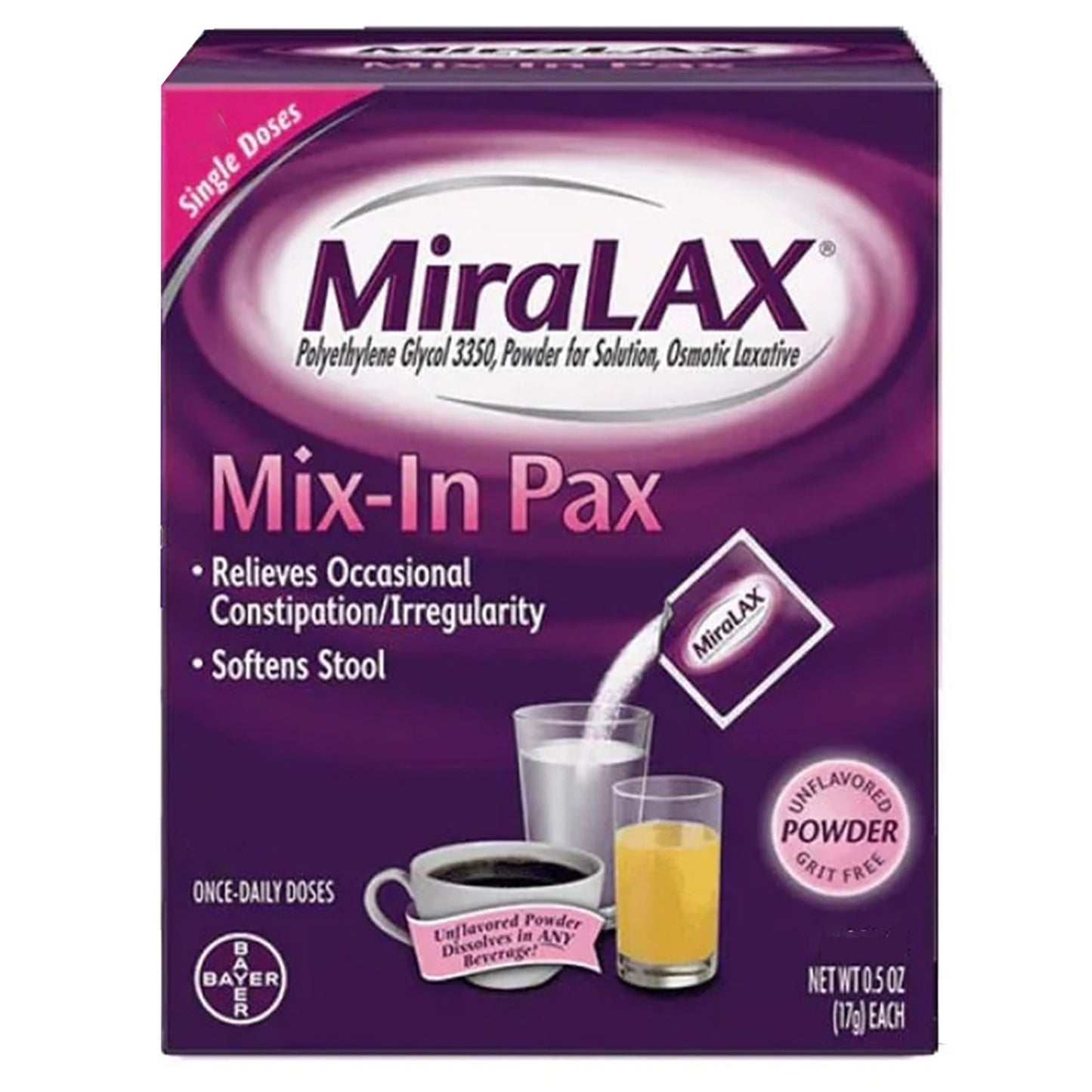 MIRALAX SACHET, PWD 17GM (24/BX) 9SCHRN