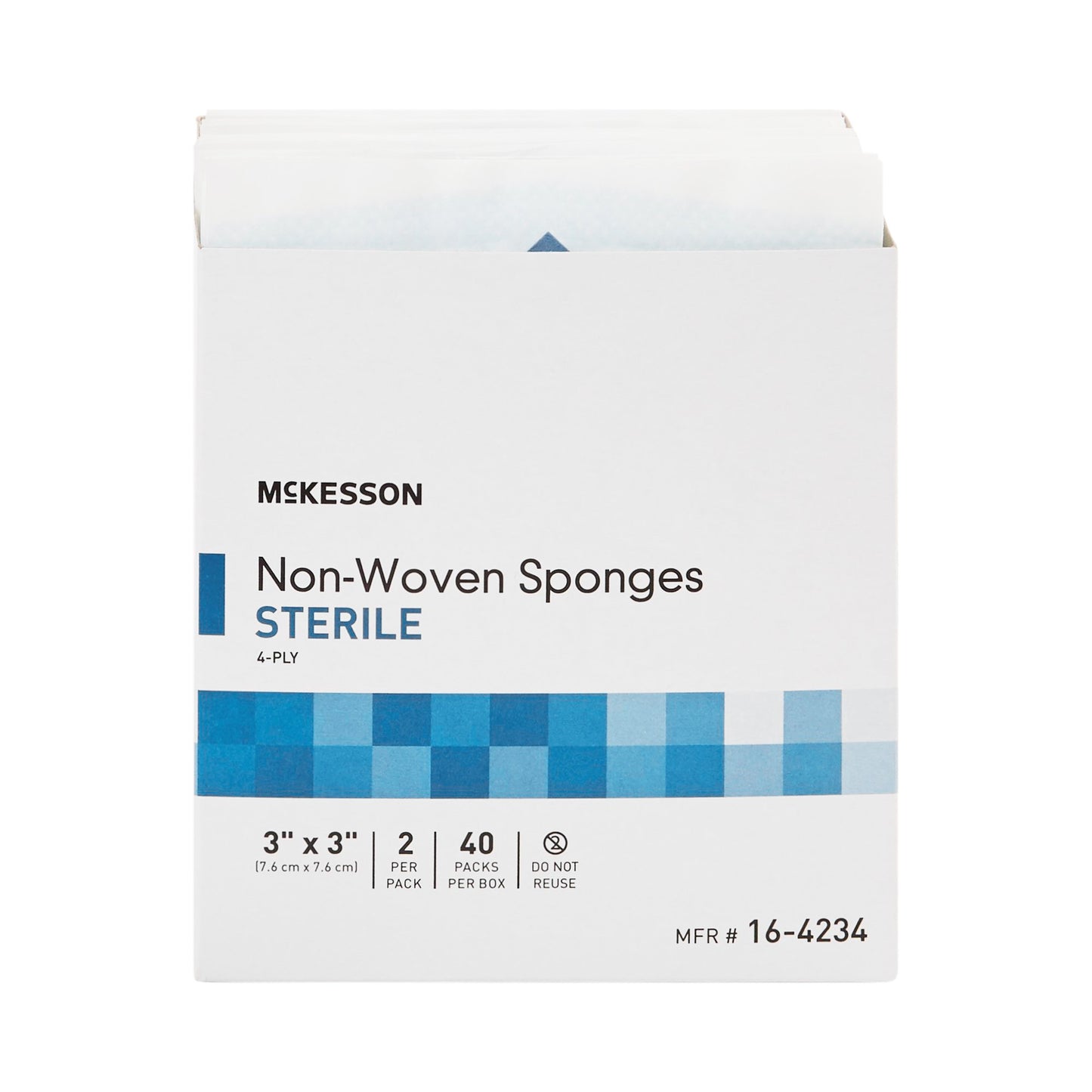 SPONGE, N/WOVN 3"X3" STR 2'S (40PK/BX)