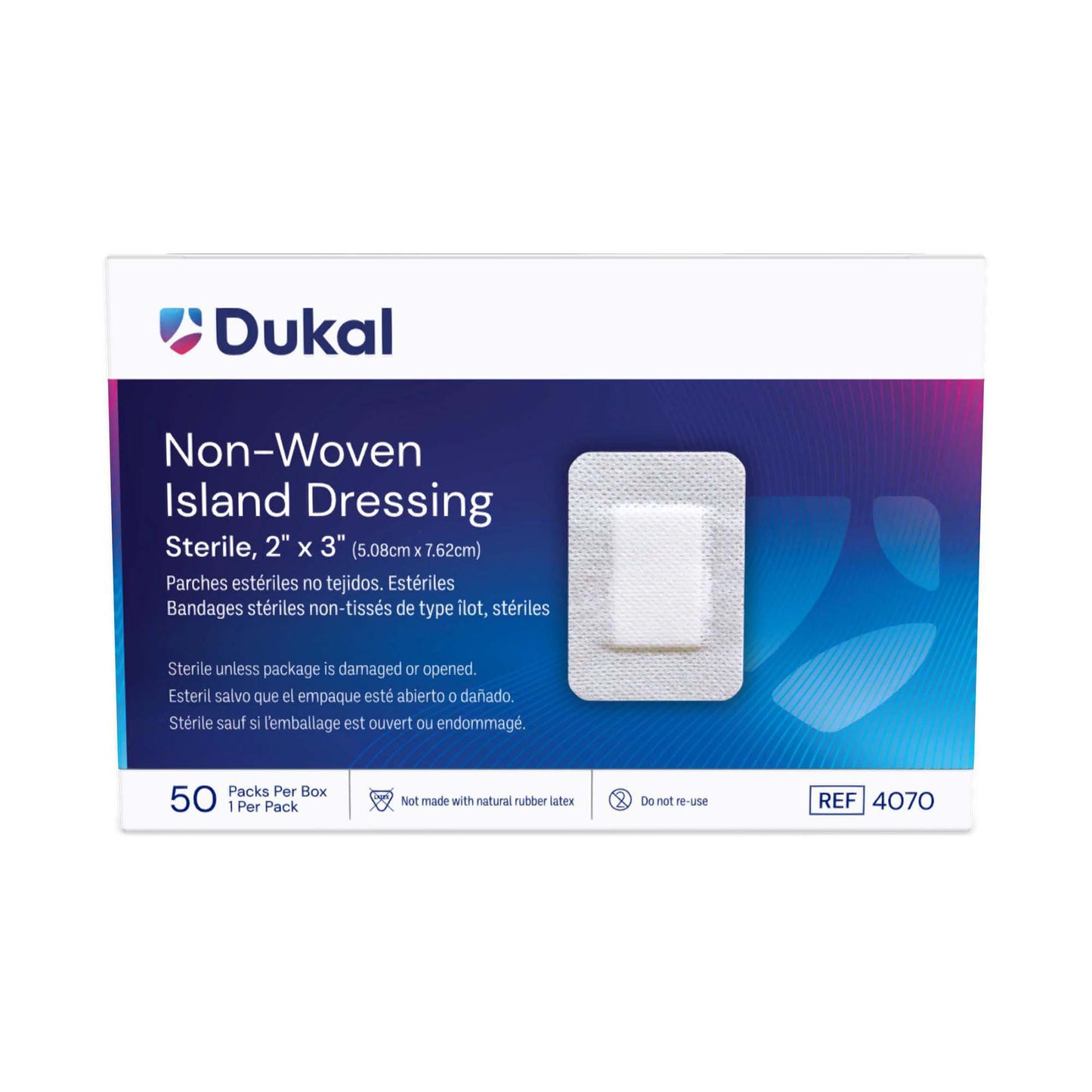 DRESSING, WND MINI ISLAND N/ADH STR 2X3" (50/BX 8BX/CS
