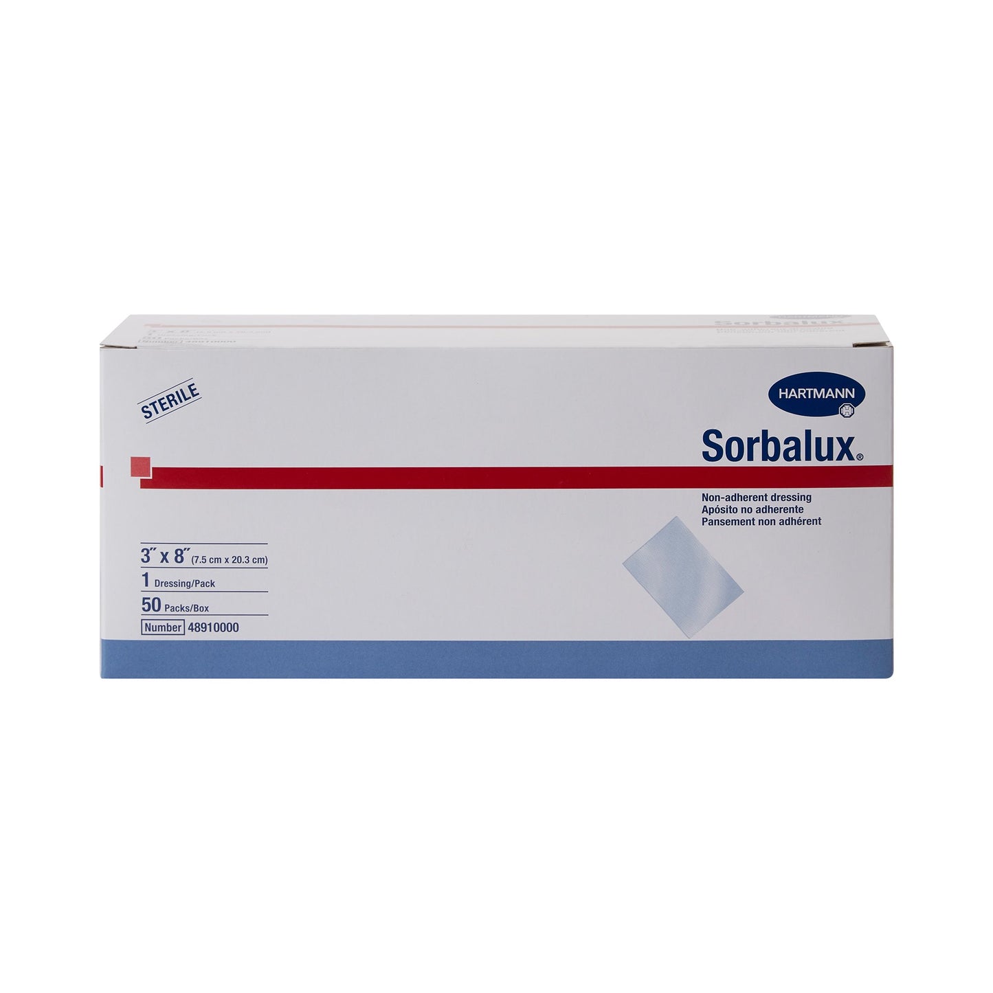 GAUZE, SORBALUX NON ADHSV LF STR 3"X8" (50/BX 12BX
