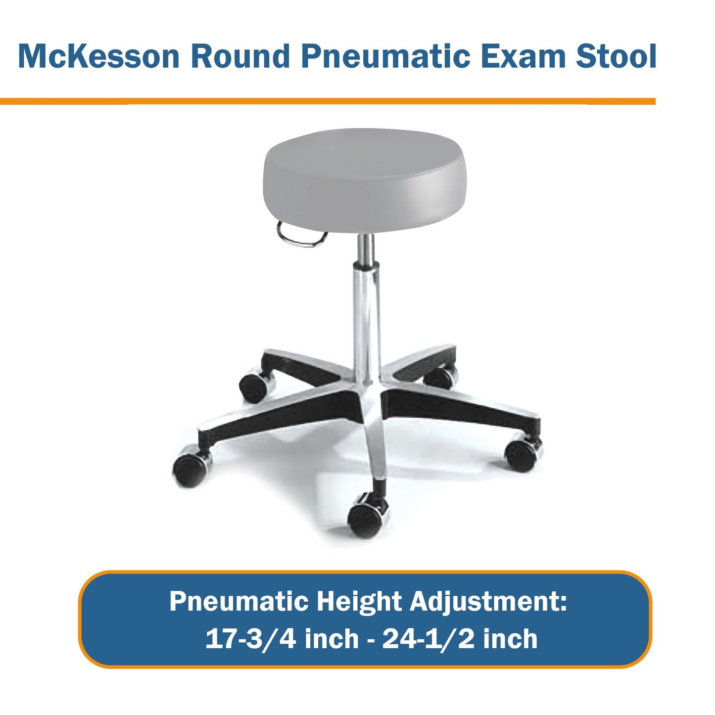 STOOL, EXAM PNEUMATIC 5LEG CLAMSHELL