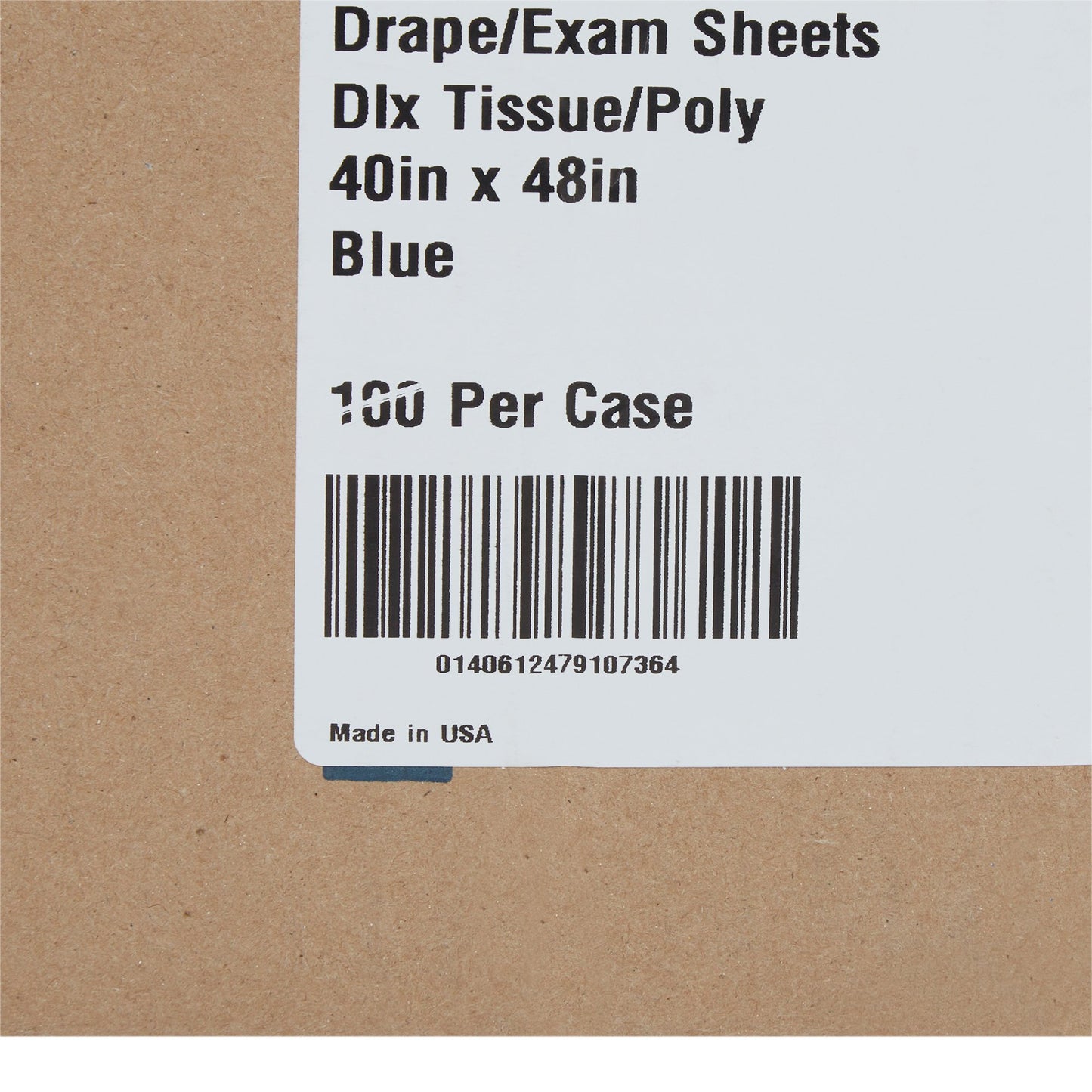 SHEET, DRAPE TISSUE/POLY BLU 40X48 (100/CS)
