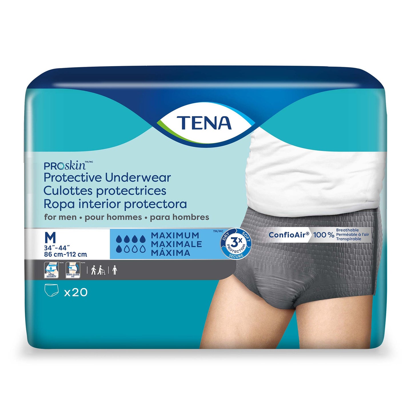 UNDERWEAR, INCONT PROTECTIVE PROSKIN MENS MED (20/BG 4BG/CS)