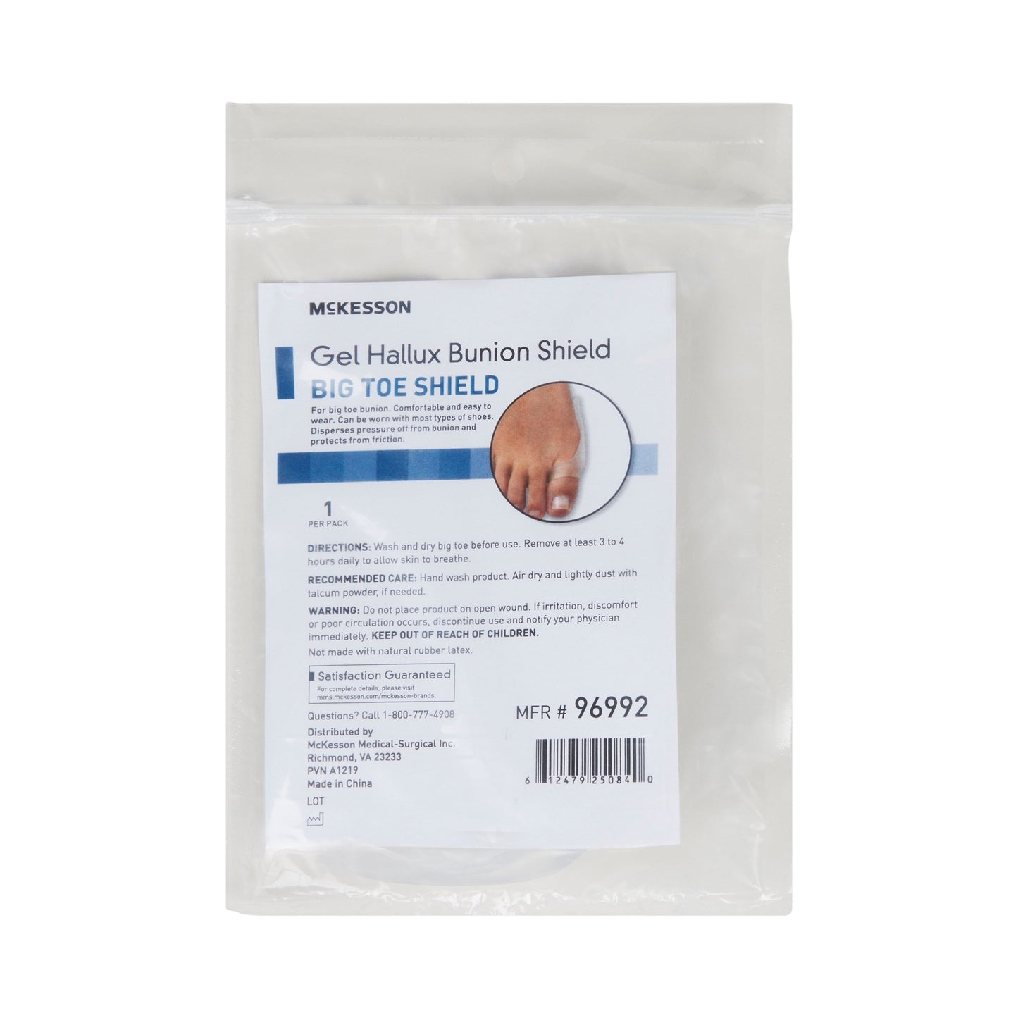BUNION SHIELD, HALLUX GEL BIG TOE