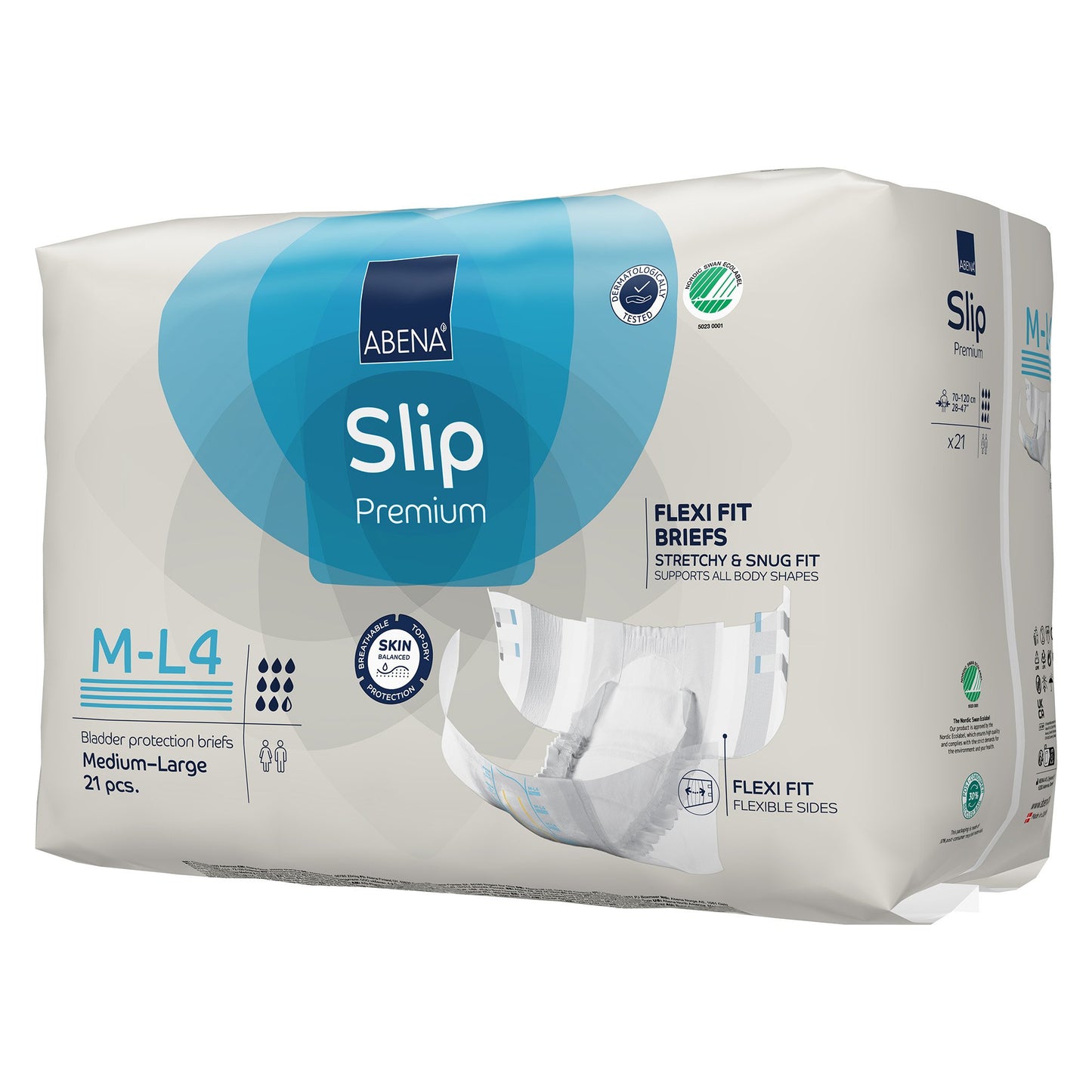 BRIEF, INCONT SLIP FLEX FIT PREM M4-L4 MED/LG (21/PK 4PK/CS)
