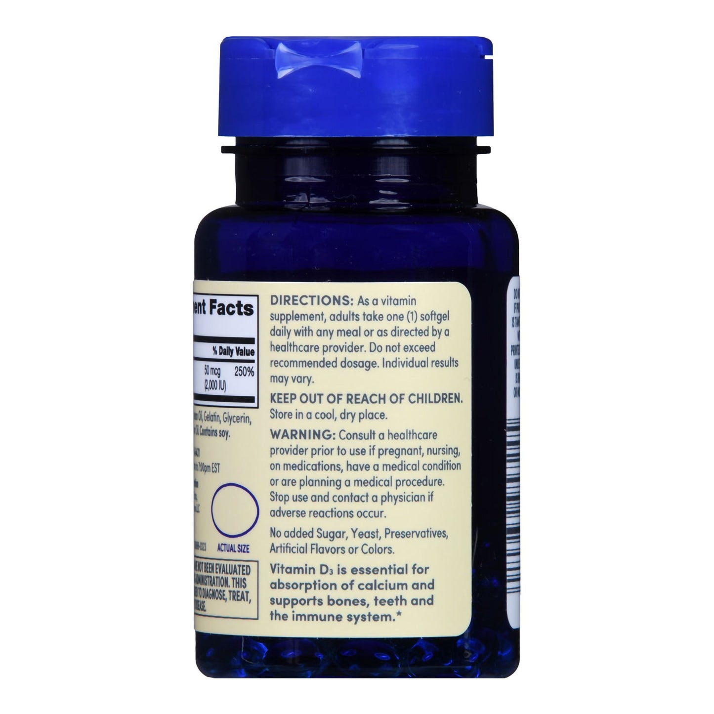 VITAMIN D3, TAB SGEL FT SM 50MCG2000IU (100/BT)