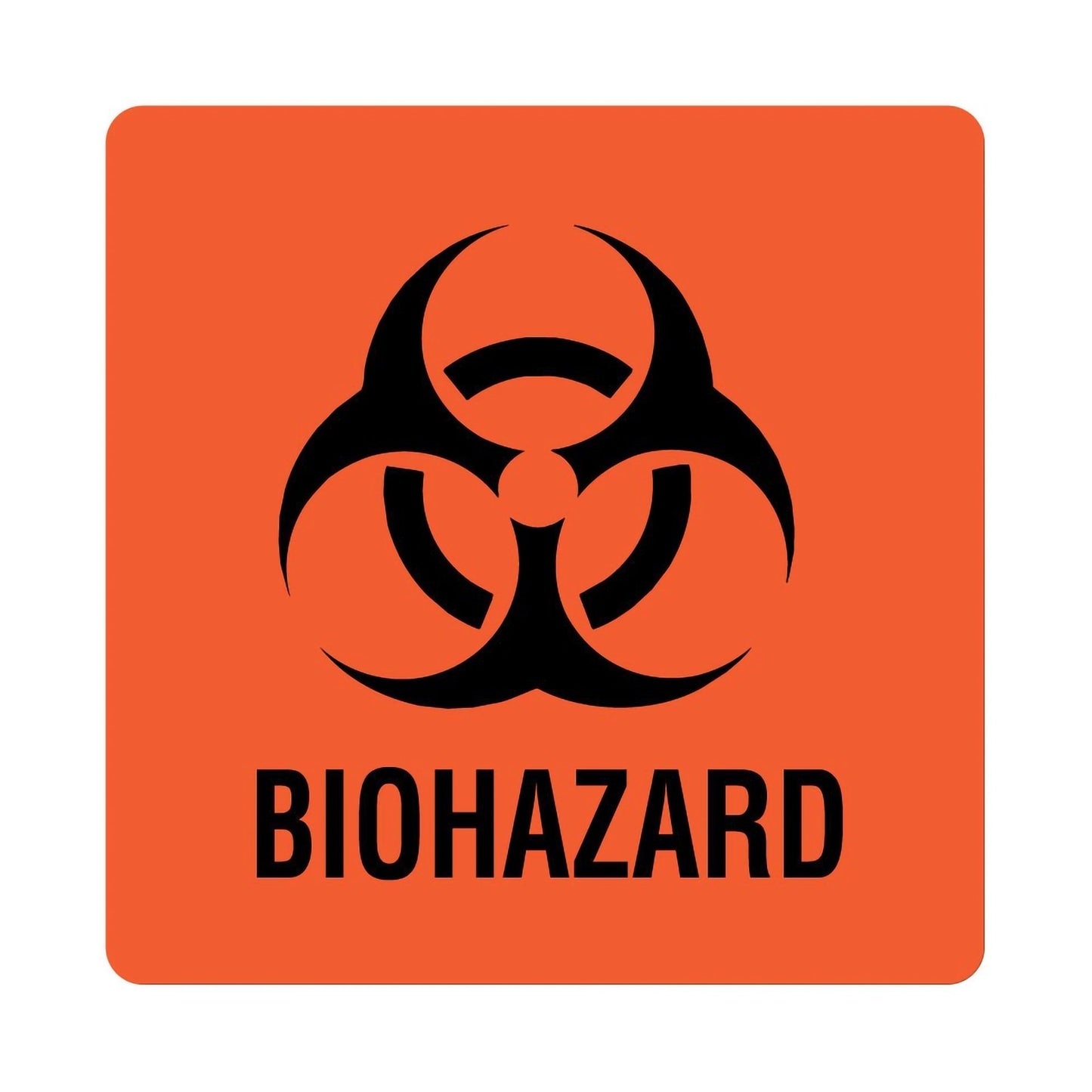 LABEL, BIOHAZARD FLURSNT RED 6" X6" (10/PK)