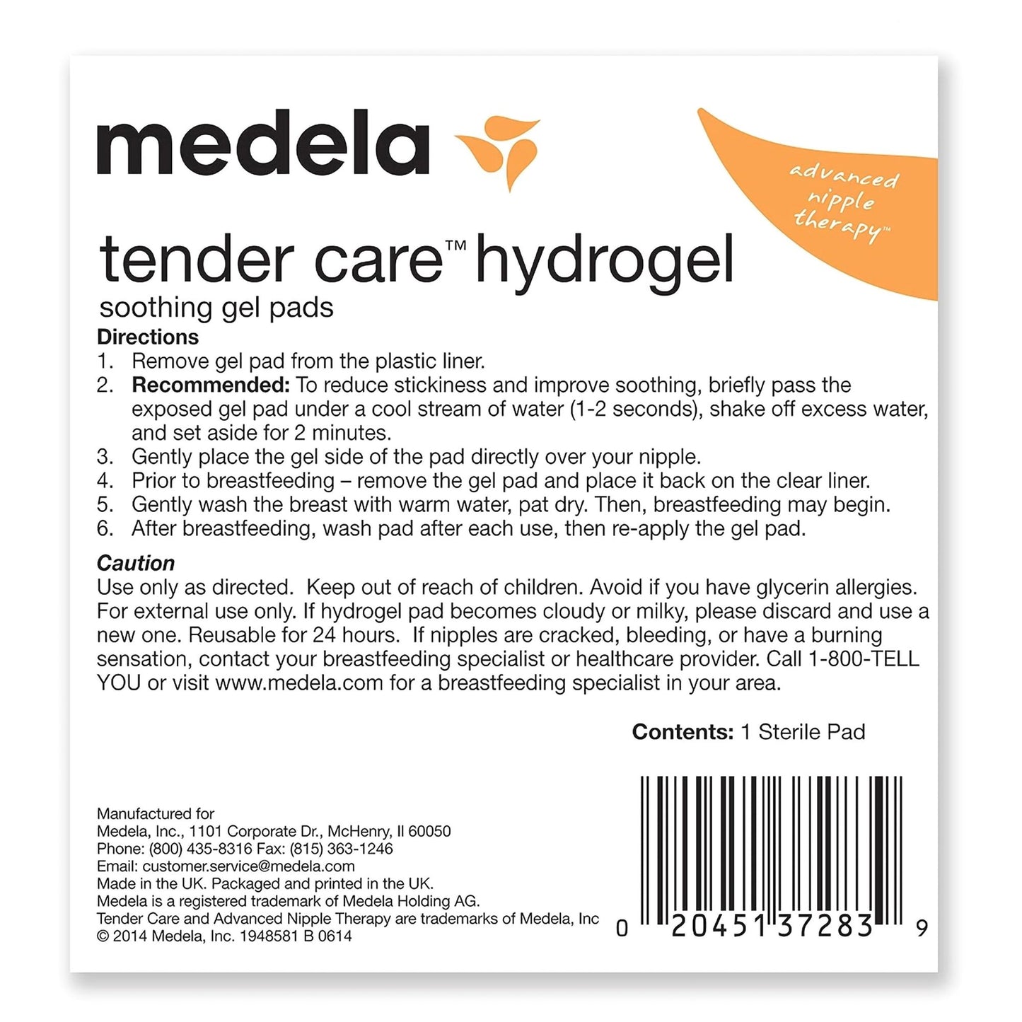 PAD, BREAST HYDROGEL STR CLR