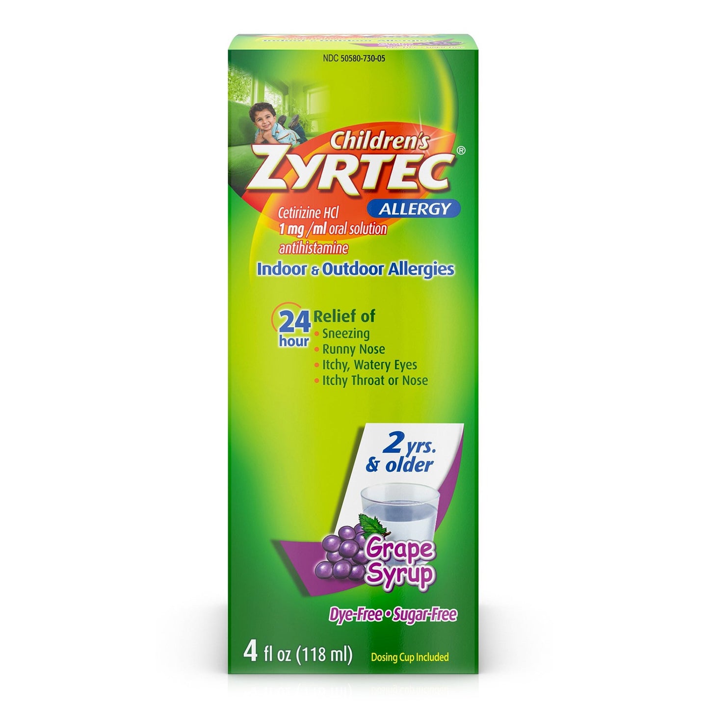 ZYRTEC, SOL ALLERGY CHILDREN GRAPE 24HR 1MG/ML 4OZ
