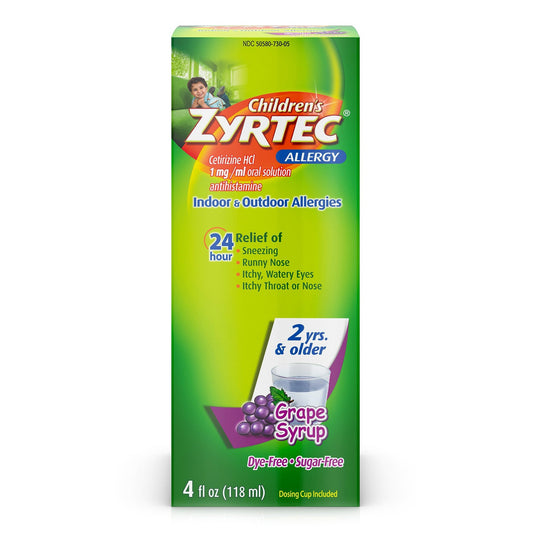 ZYRTEC, SOL ALLERGY CHILDREN GRAPE 24HR 1MG/ML 4OZ