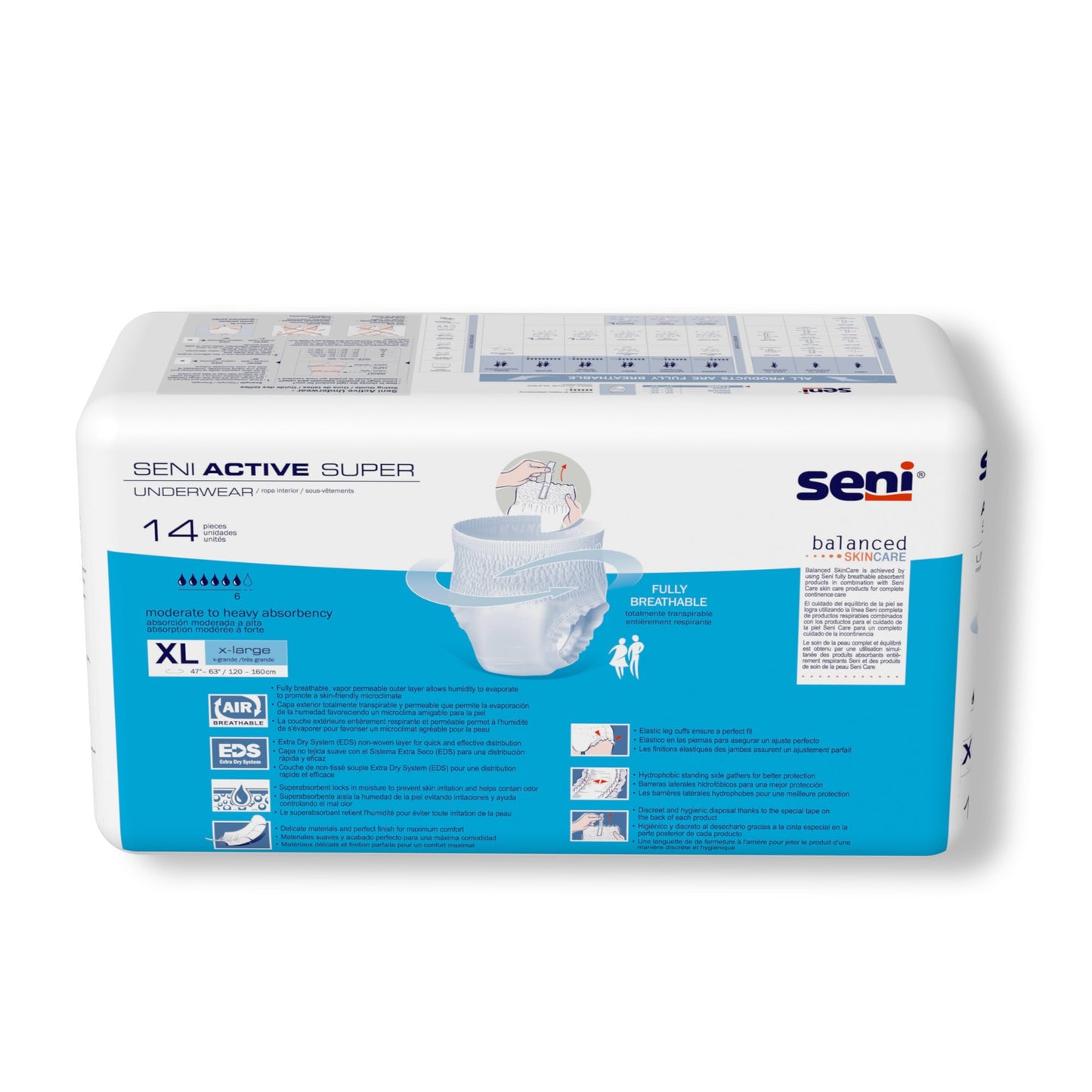 UNDERWEAR, INCONT ACTIVE SUPERXLG 47"-63" (14/PK 4PK/CS)
