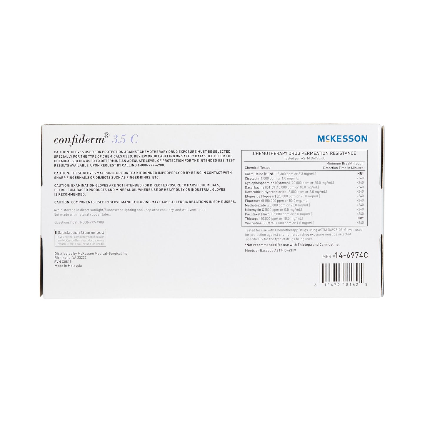 GLOVE, EXAM NTRL SM N/S CHEMO 3.5C (200/BX 10BX/CS)